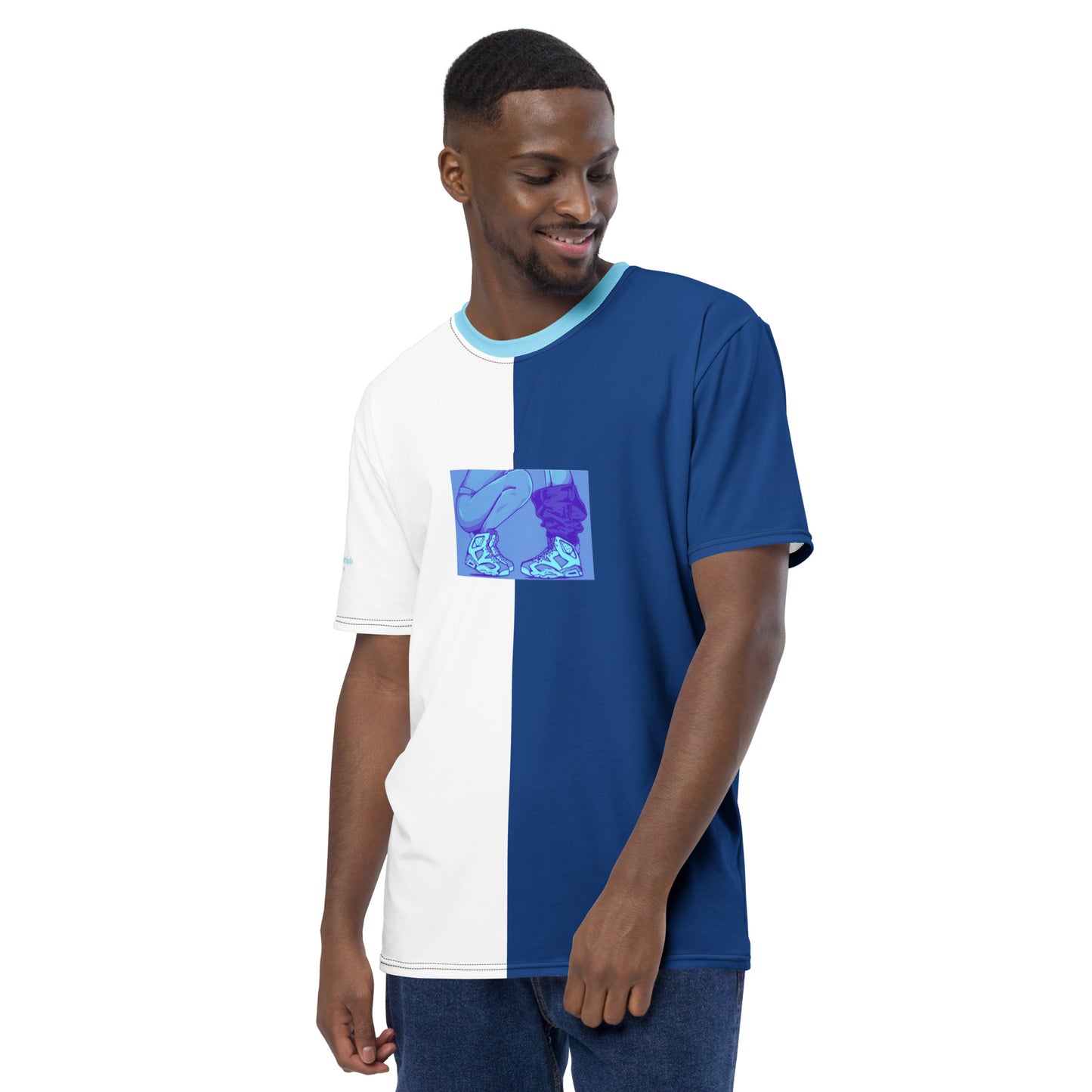 Sneaker Head Split Blue Men's t-shirt