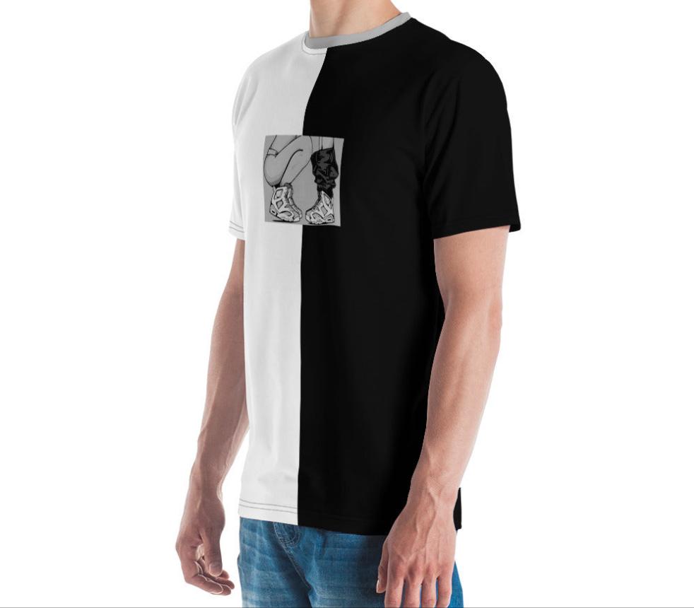 Sneaker Head Split White/Black Men's t-shirt