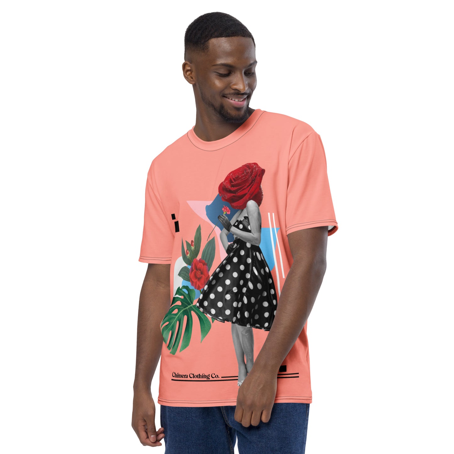 Pink Rose Head Collage All Over Print Men's t-shirt