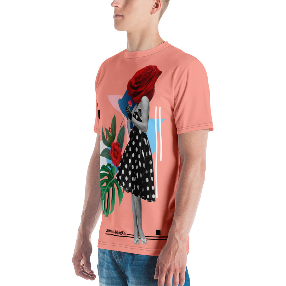 Pink Rose Head Collage All Over Print Men's t-shirt