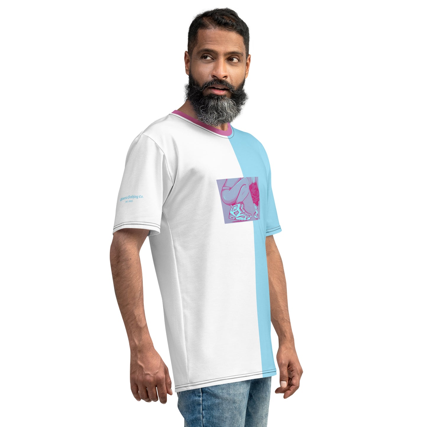 Sneaker Head Blue/Burgandy Split Men's t-shirt