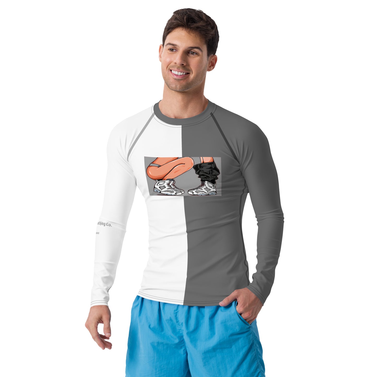 Sneaker Head Gray Split Men's Rash Guard