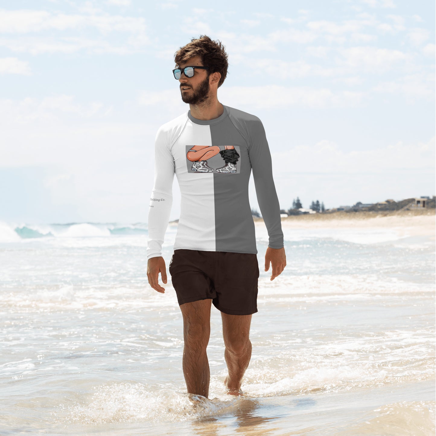 Sneaker Head Gray Split Men's Rash Guard