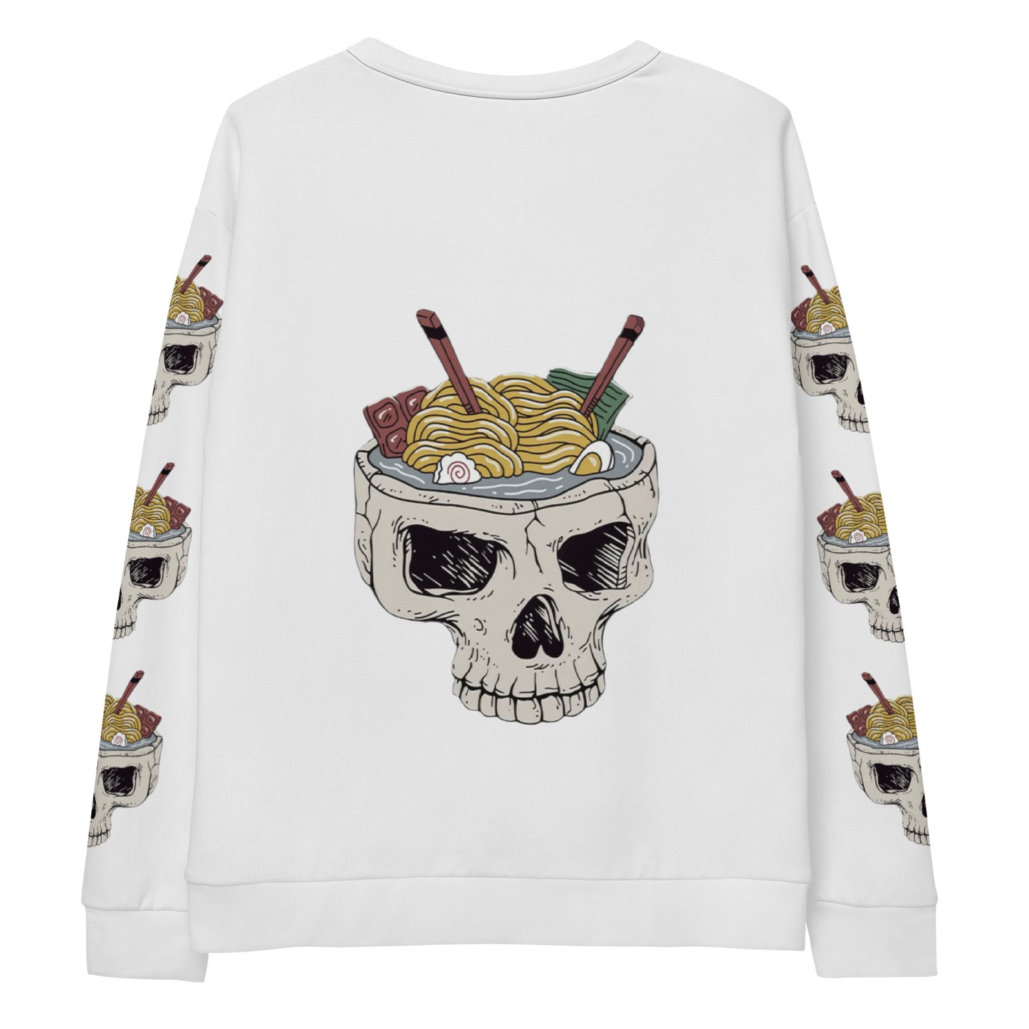 Ramen Noodle Skull Bowl Unisex long sleeve Polish Sweatshirt