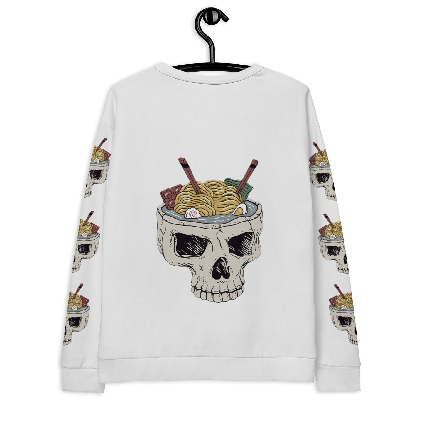 Ramen Noodle Skull Bowl Unisex long sleeve Polish Sweatshirt