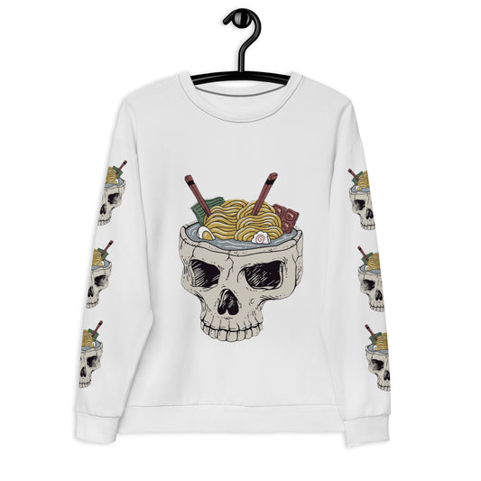 Ramen Noodle Skull Bowl Unisex long sleeve Polish Sweatshirt