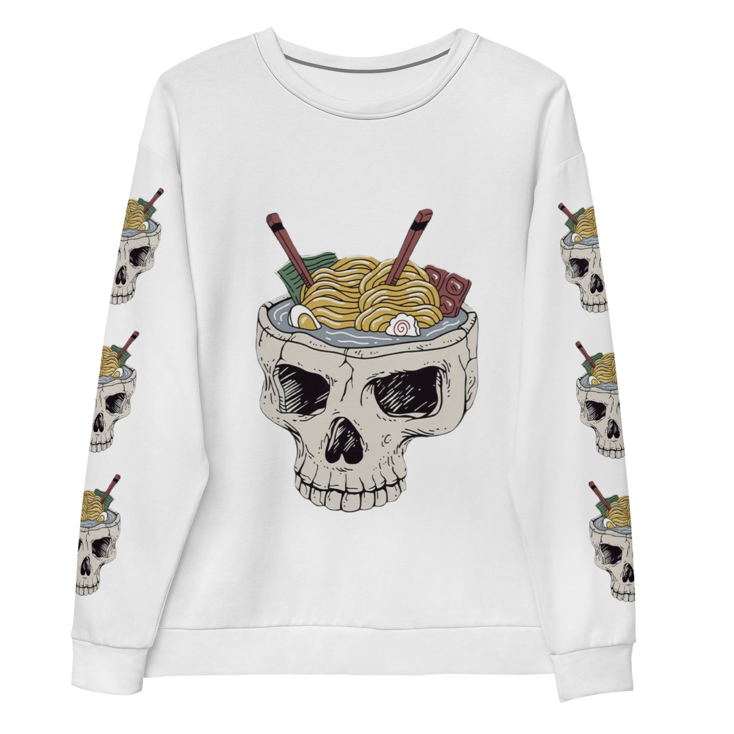 Ramen Noodle Skull Bowl Unisex long sleeve Polish Sweatshirt