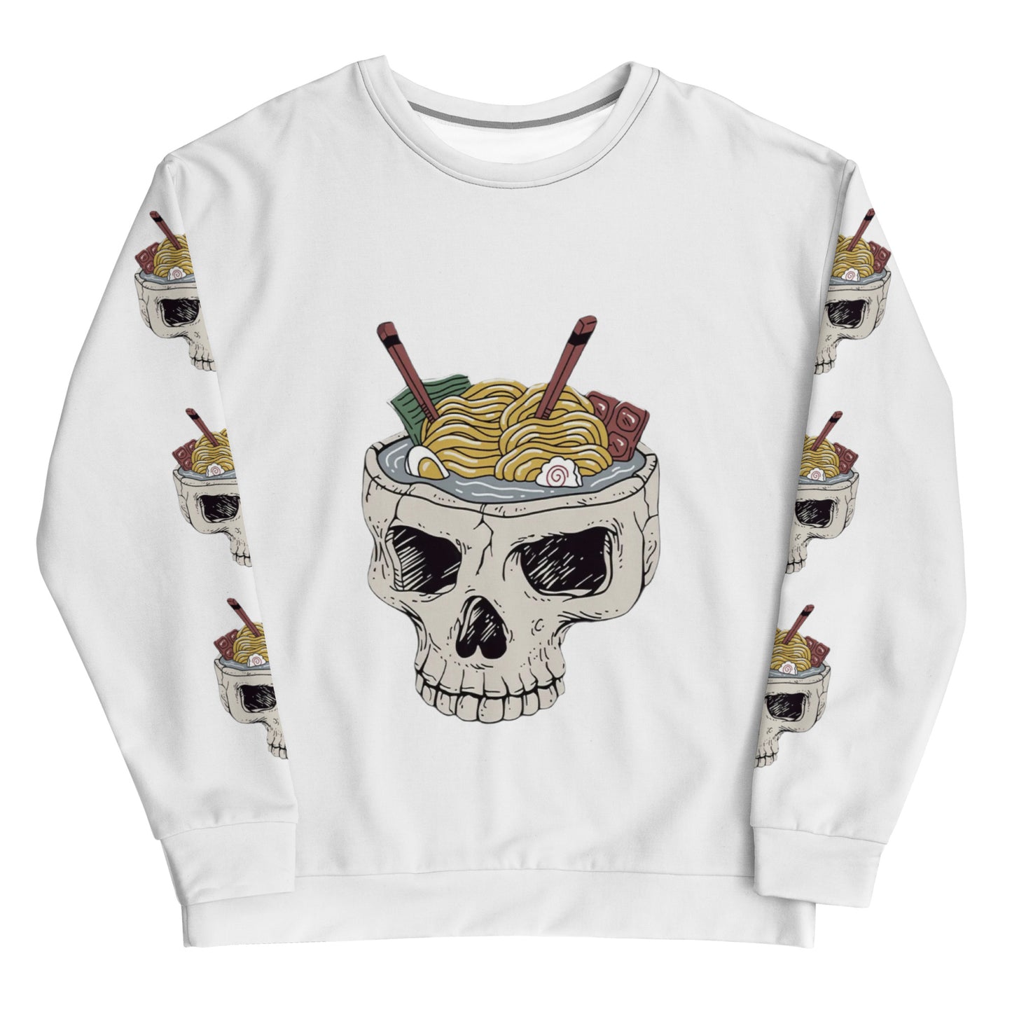 Ramen Noodle Skull Bowl Unisex long sleeve Polish Sweatshirt