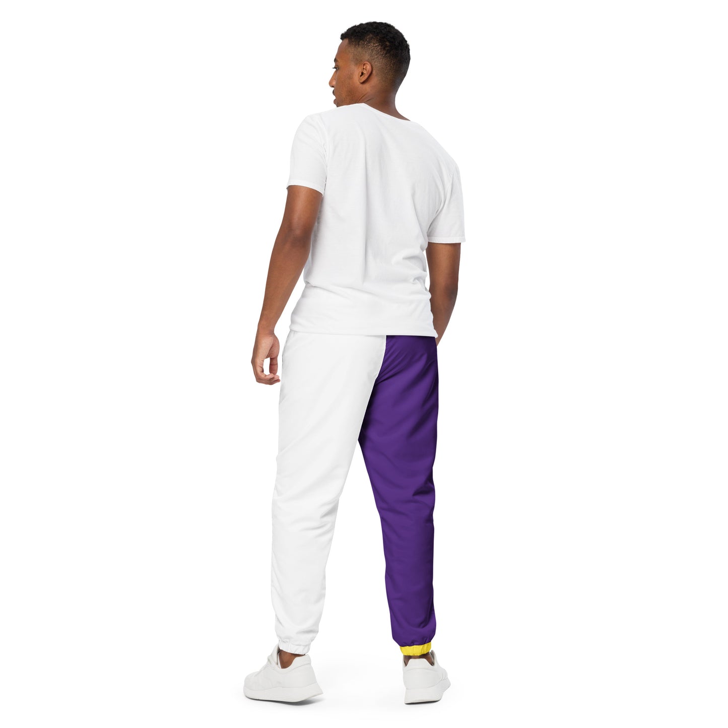 Sneaker Head Purple/Yellow Split Unisex track pants