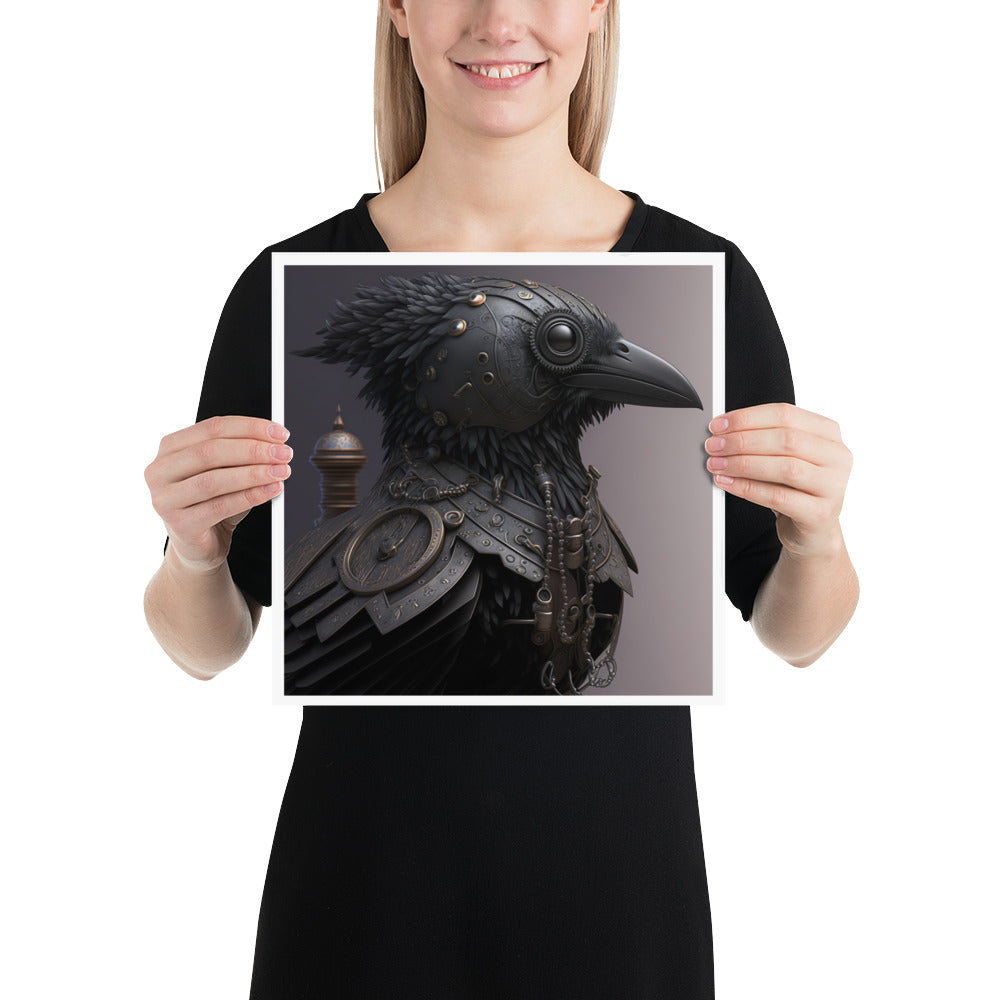 Steampunk Gothic Raven Crow Poster Print