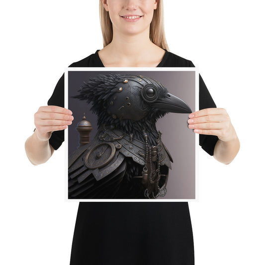 Steampunk Gothic Raven Crow Poster Print