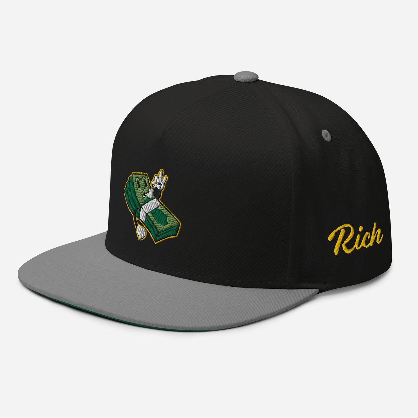 Lit and Rich Cash Smoke Flat Bill Cap Hat