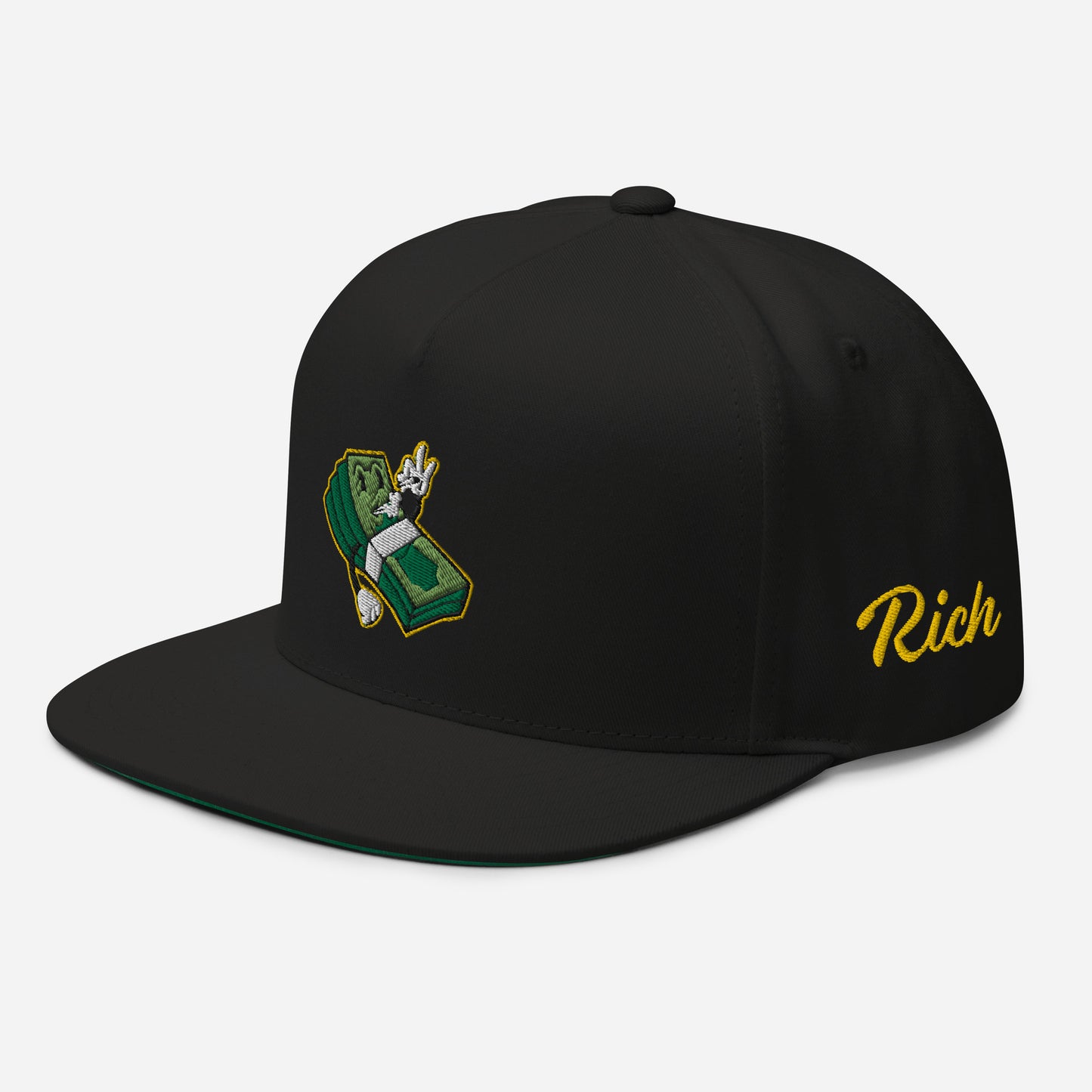 Lit and Rich Cash Smoke Flat Bill Cap Hat