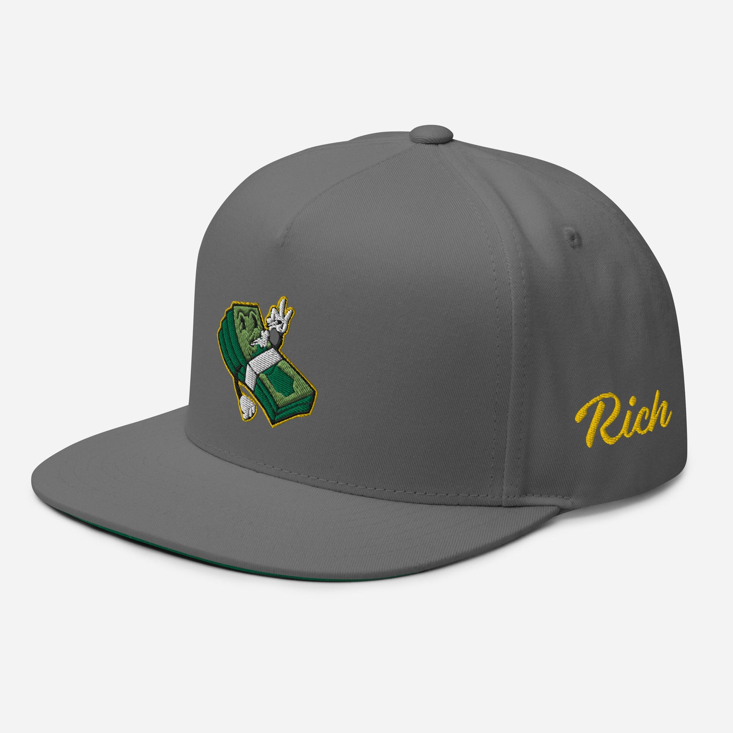 Lit and Rich Cash Smoke Flat Bill Cap Hat