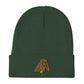 Drinking Beer Dog Embroidered Beanie Hat
