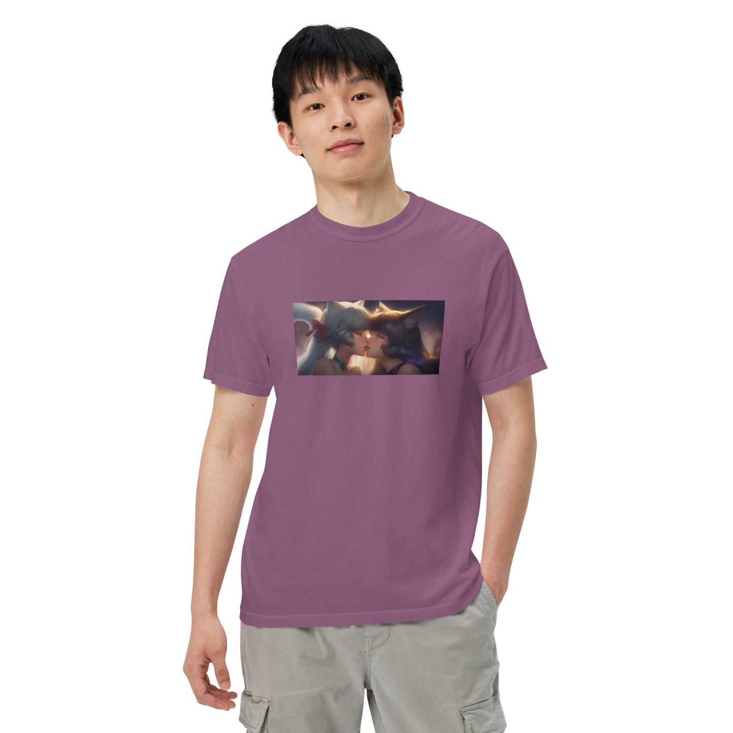 Kitty Waifus Kissing Men ’s garment-dyed heavyweight t-shirt