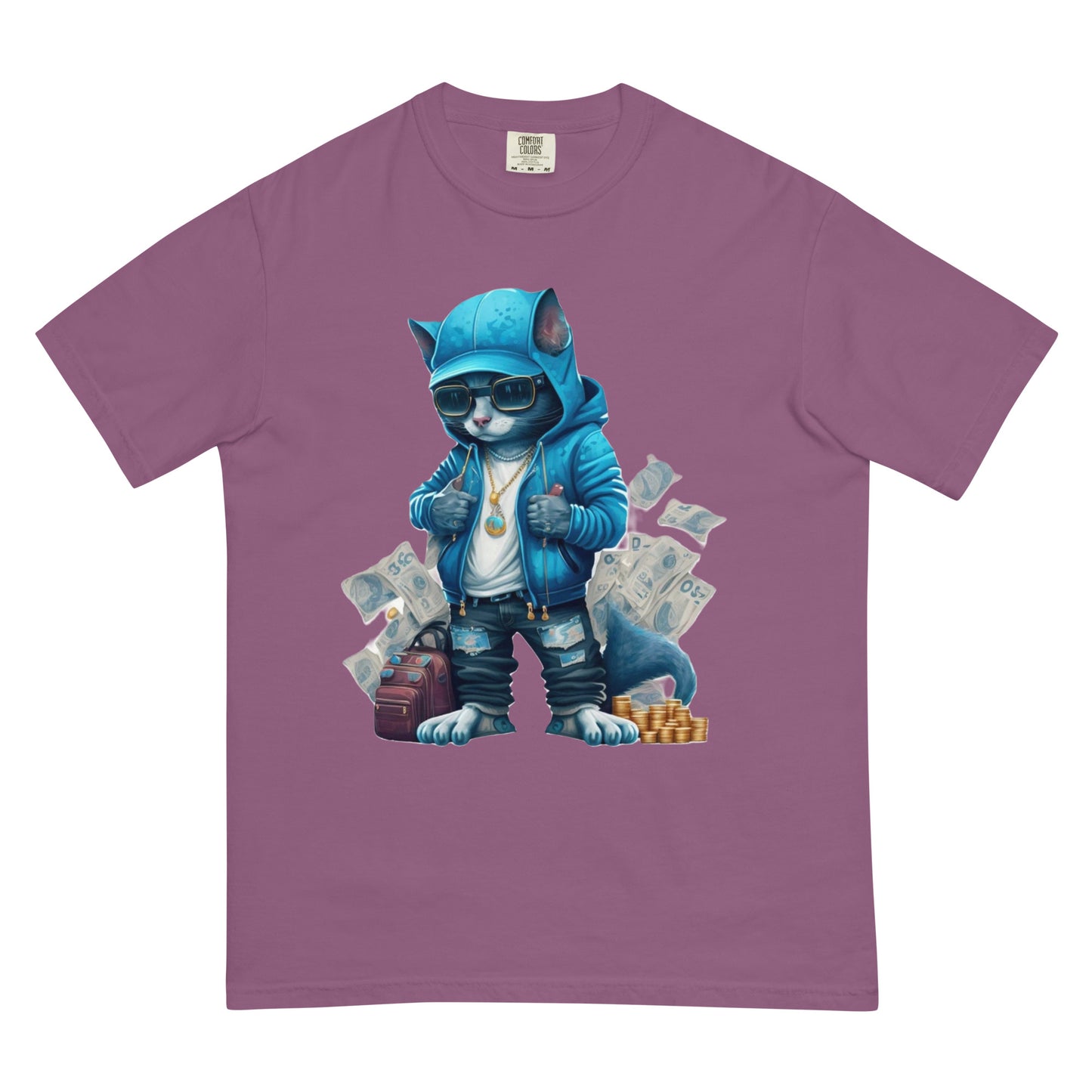 Blue Bands the Cat garment-dyed heavyweight t-shirt