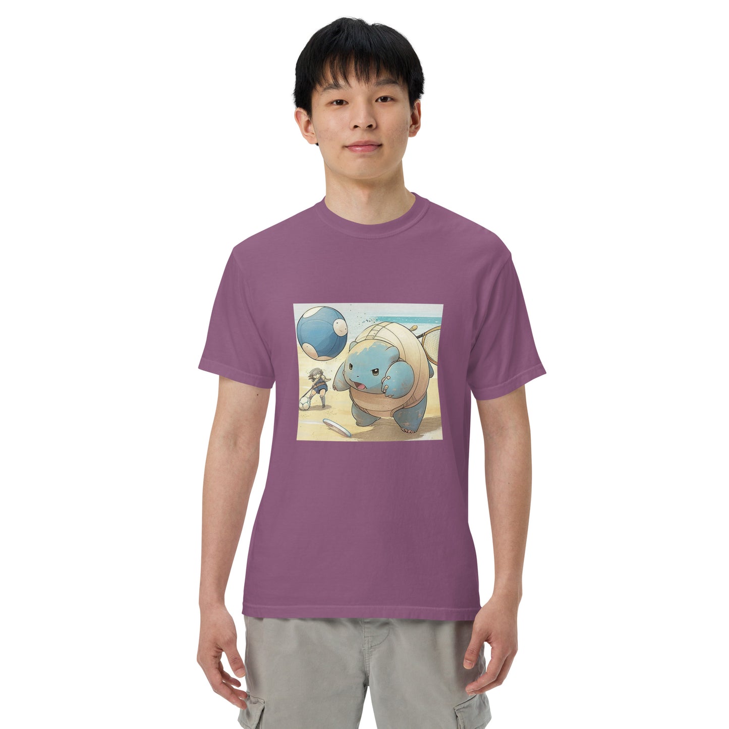 Blastoise at the Beach Men’s garment-dyed heavyweight t-shirt