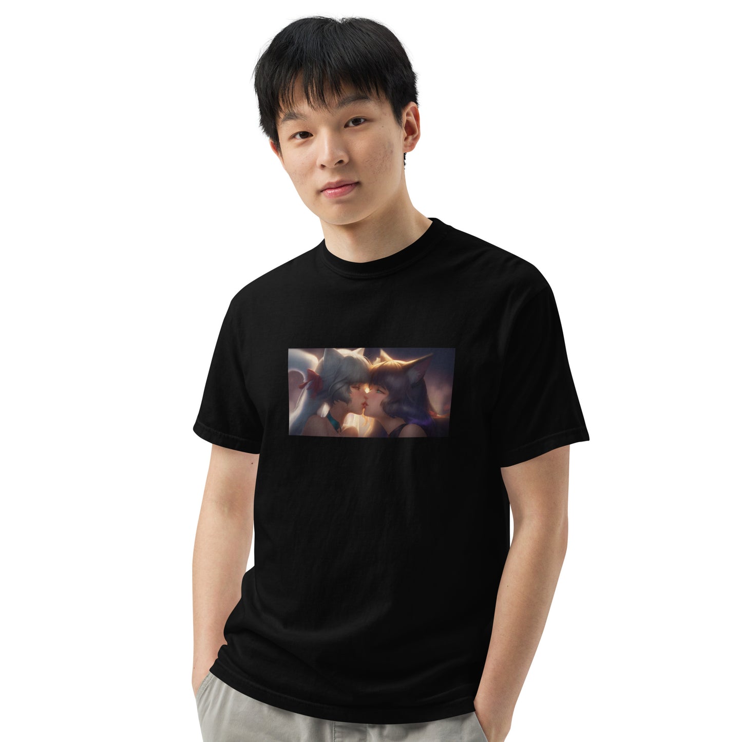 Kitty Waifus Kissing Men ’s garment-dyed heavyweight t-shirt