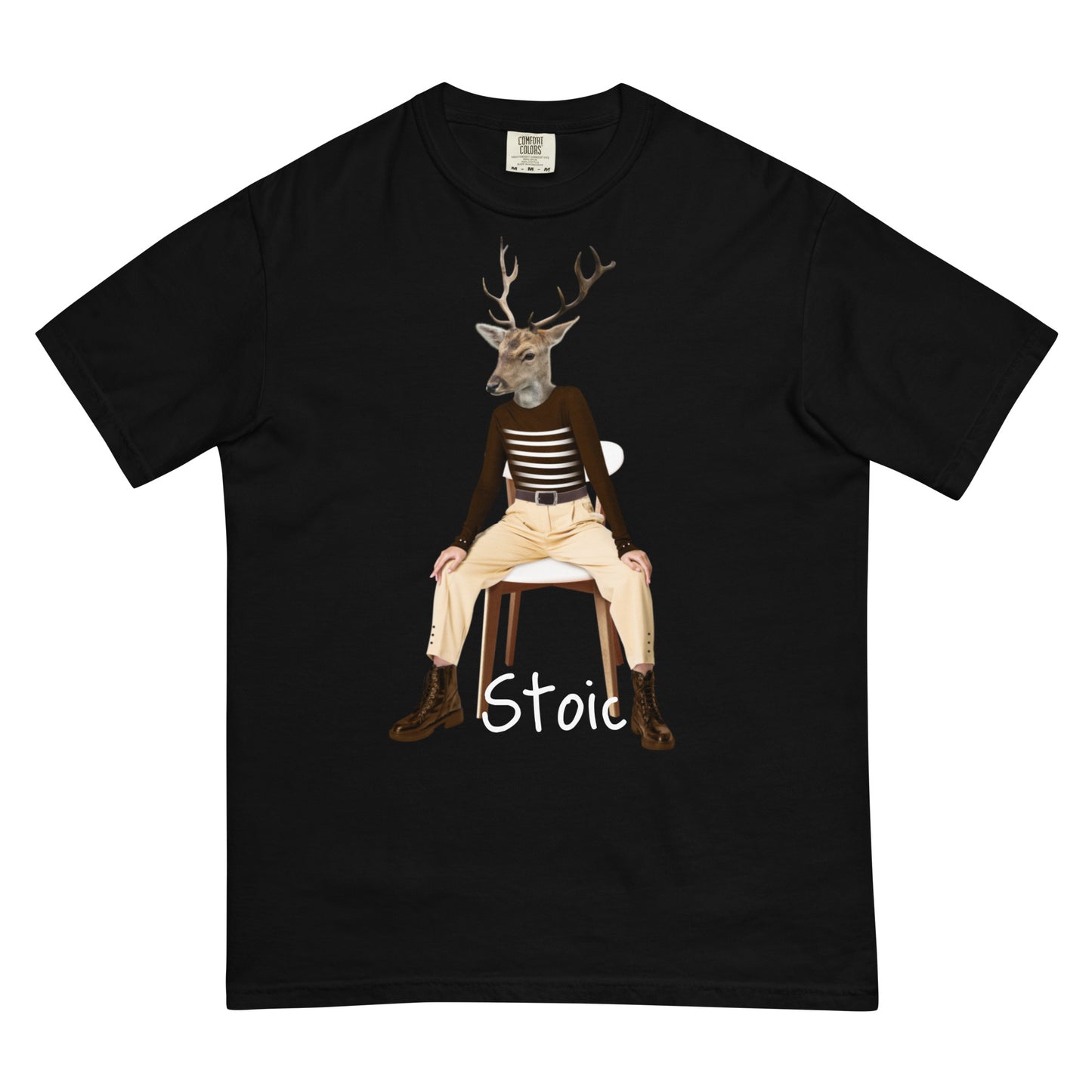 Stoic Weird Human Deer heavyweight t-shirt