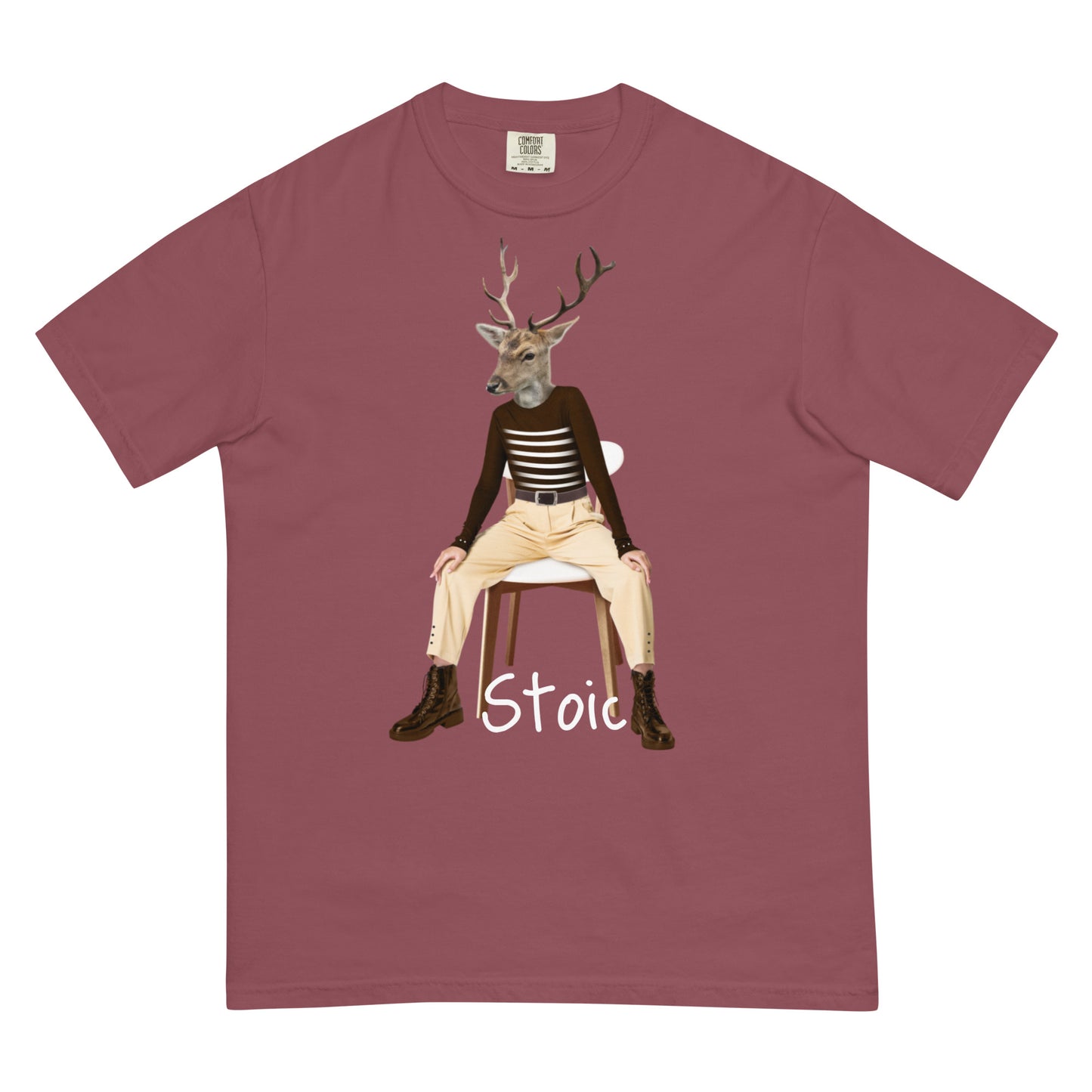 Stoic Weird Human Deer heavyweight t-shirt