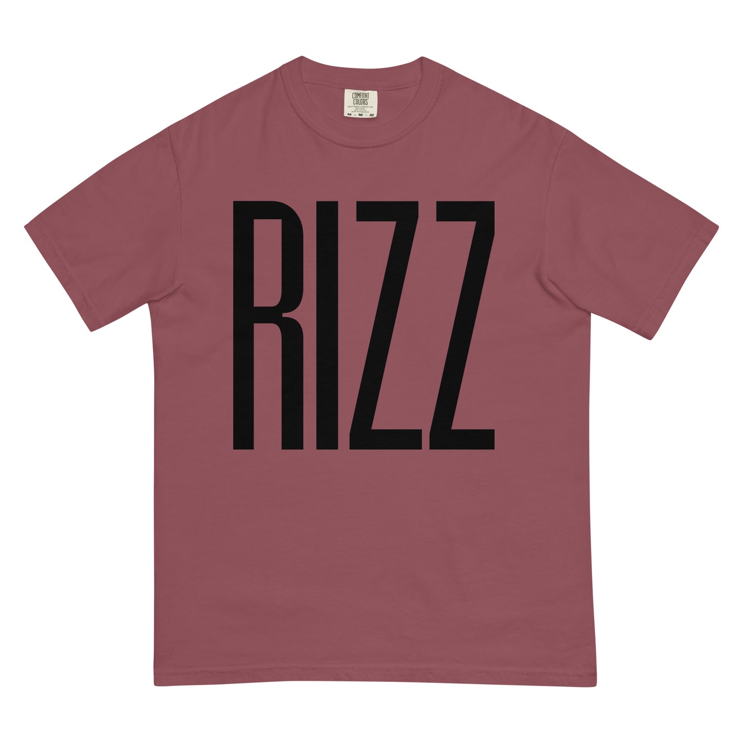 RIZZ Black Lettering Men’s garment-dyed heavyweight t-shirt