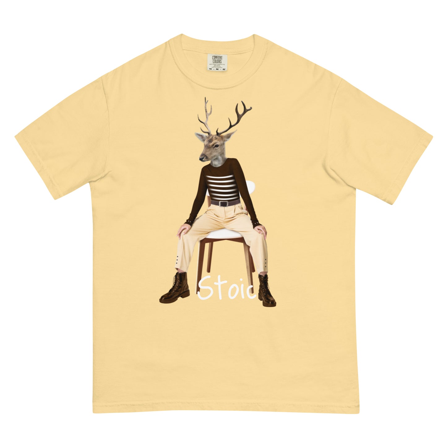 Stoic Weird Human Deer heavyweight t-shirt