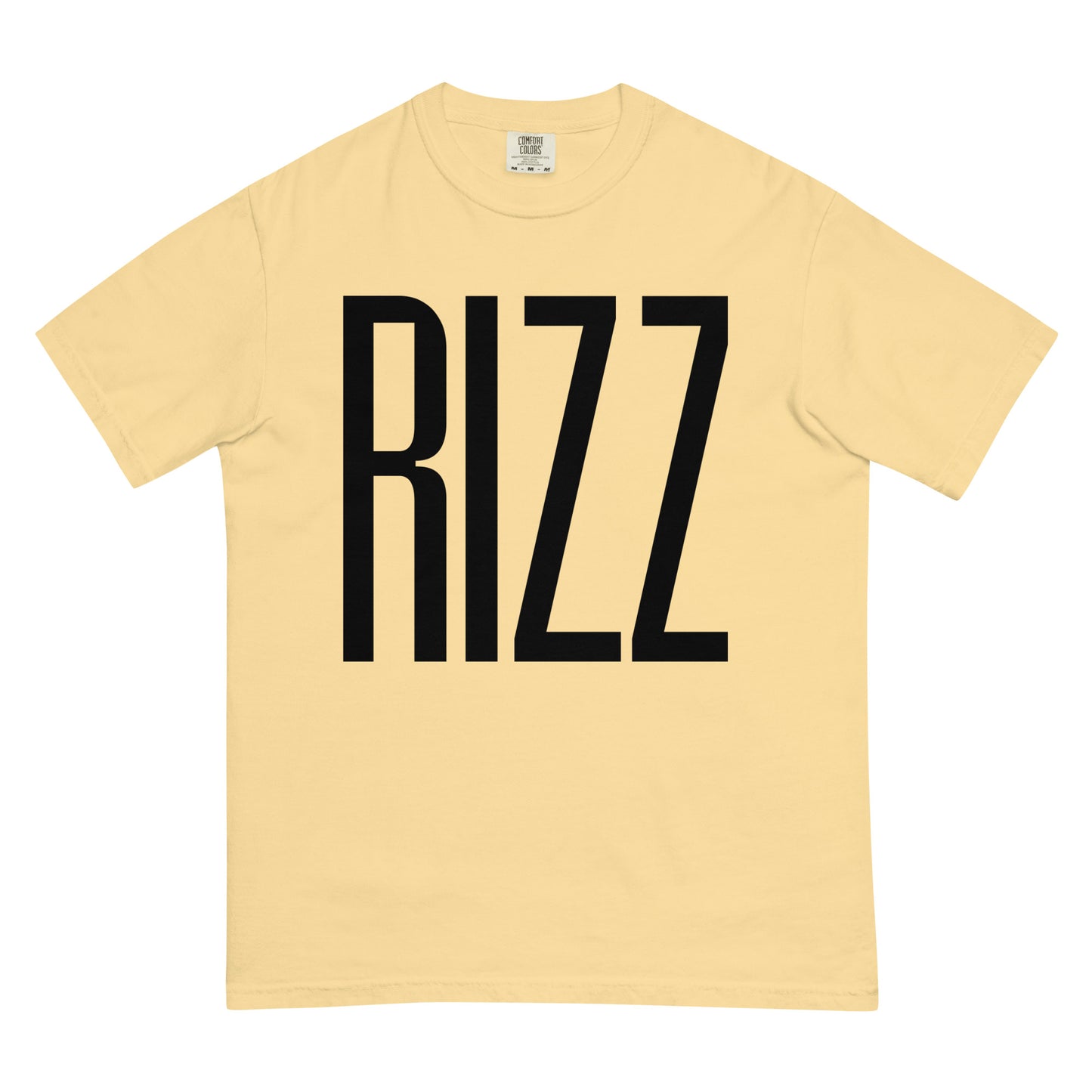 RIZZ Black Lettering Men’s garment-dyed heavyweight t-shirt