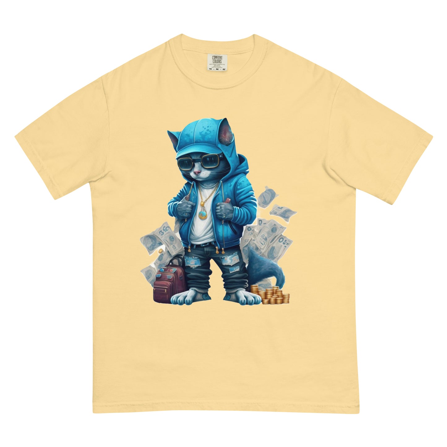 Blue Bands the Cat garment-dyed heavyweight t-shirt