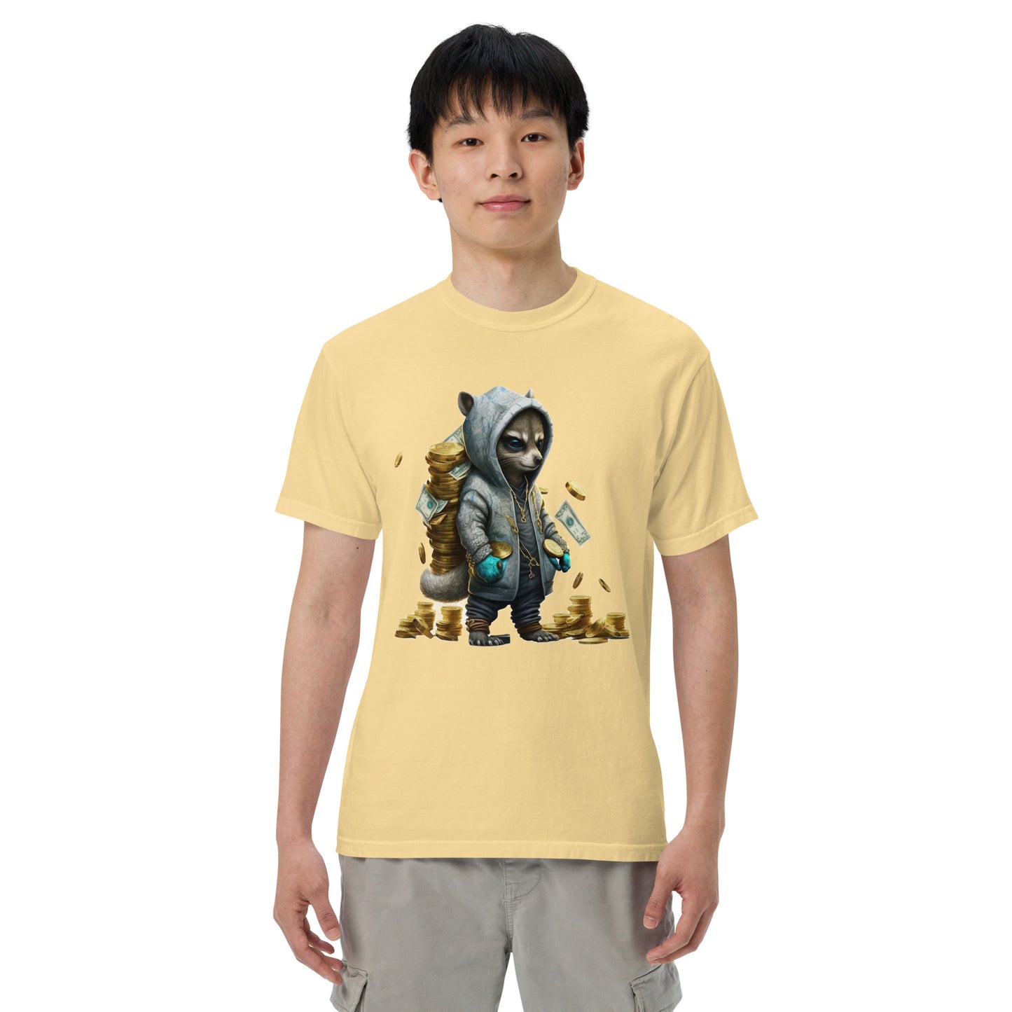 Greedy Raccoon Men’s garment-dyed heavyweight t-shirt