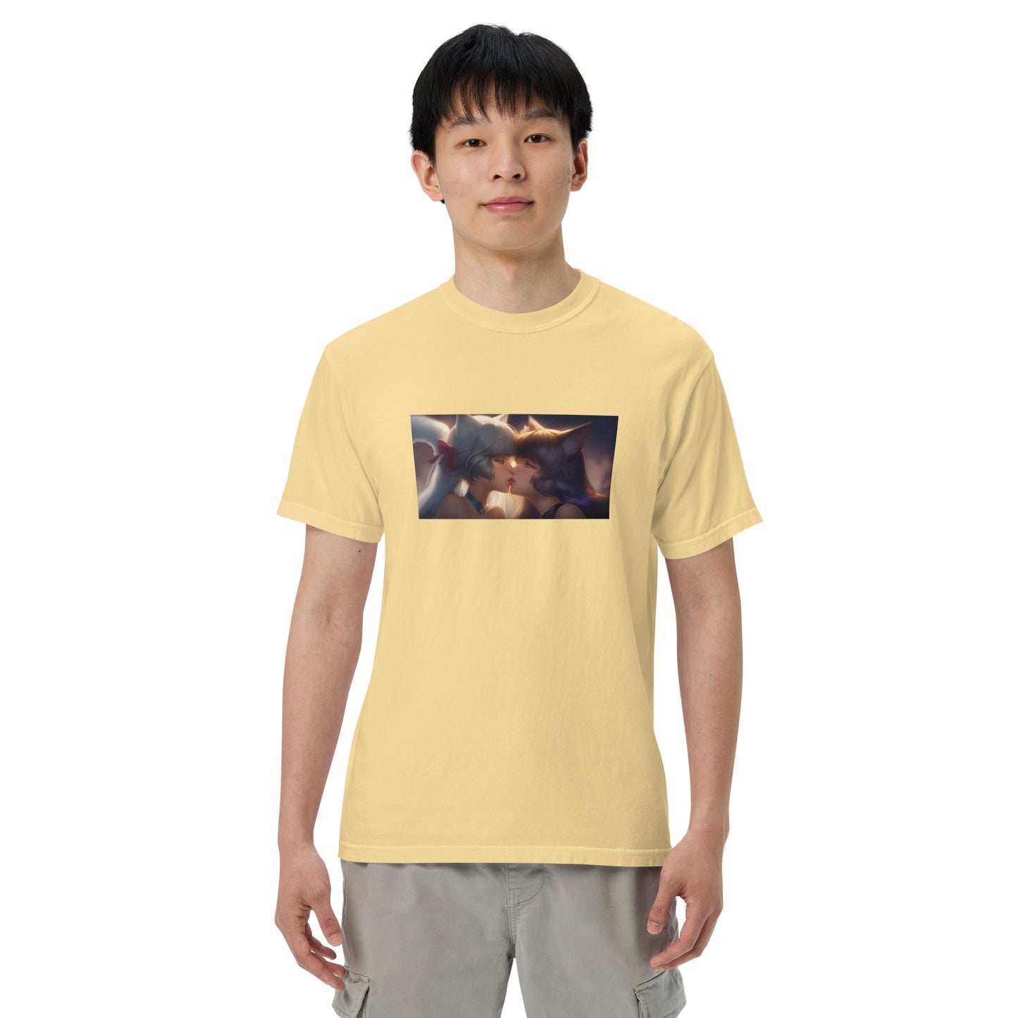 Kitty Waifus Kissing Men ’s garment-dyed heavyweight t-shirt