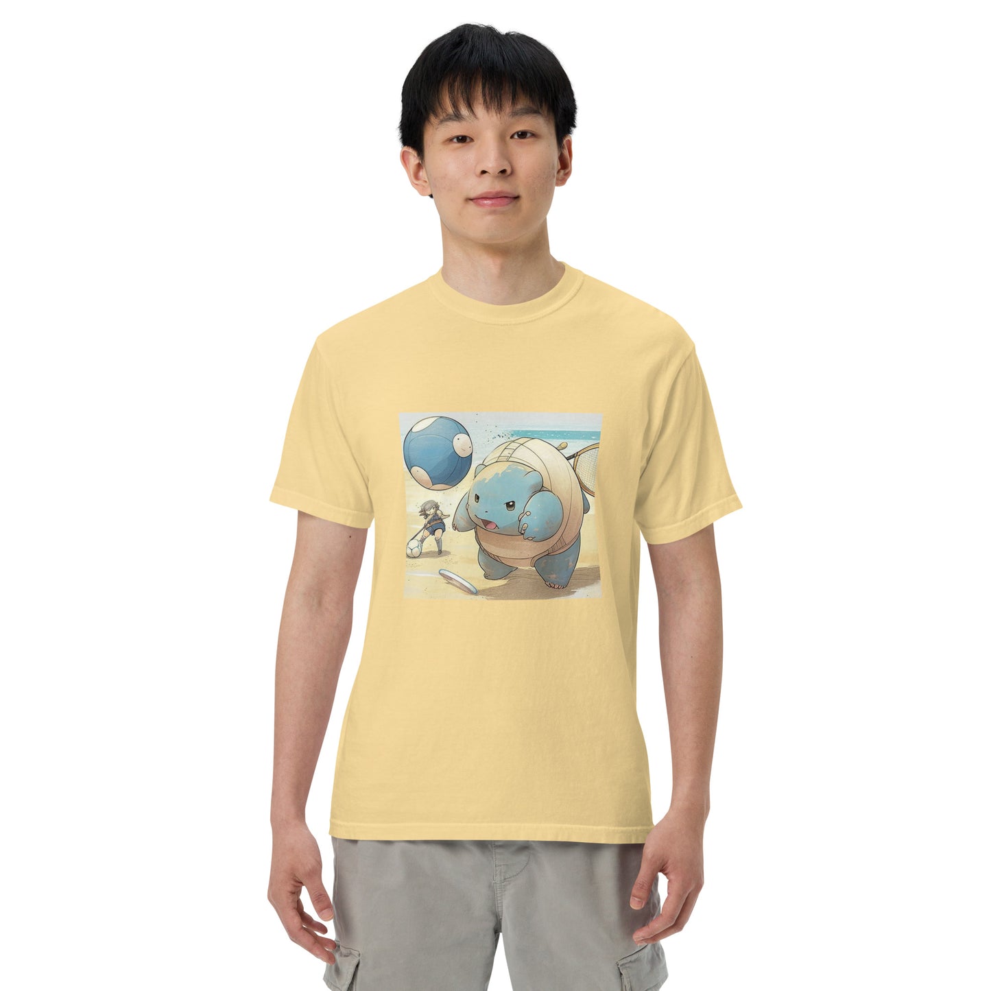 Blastoise at the Beach Men’s garment-dyed heavyweight t-shirt