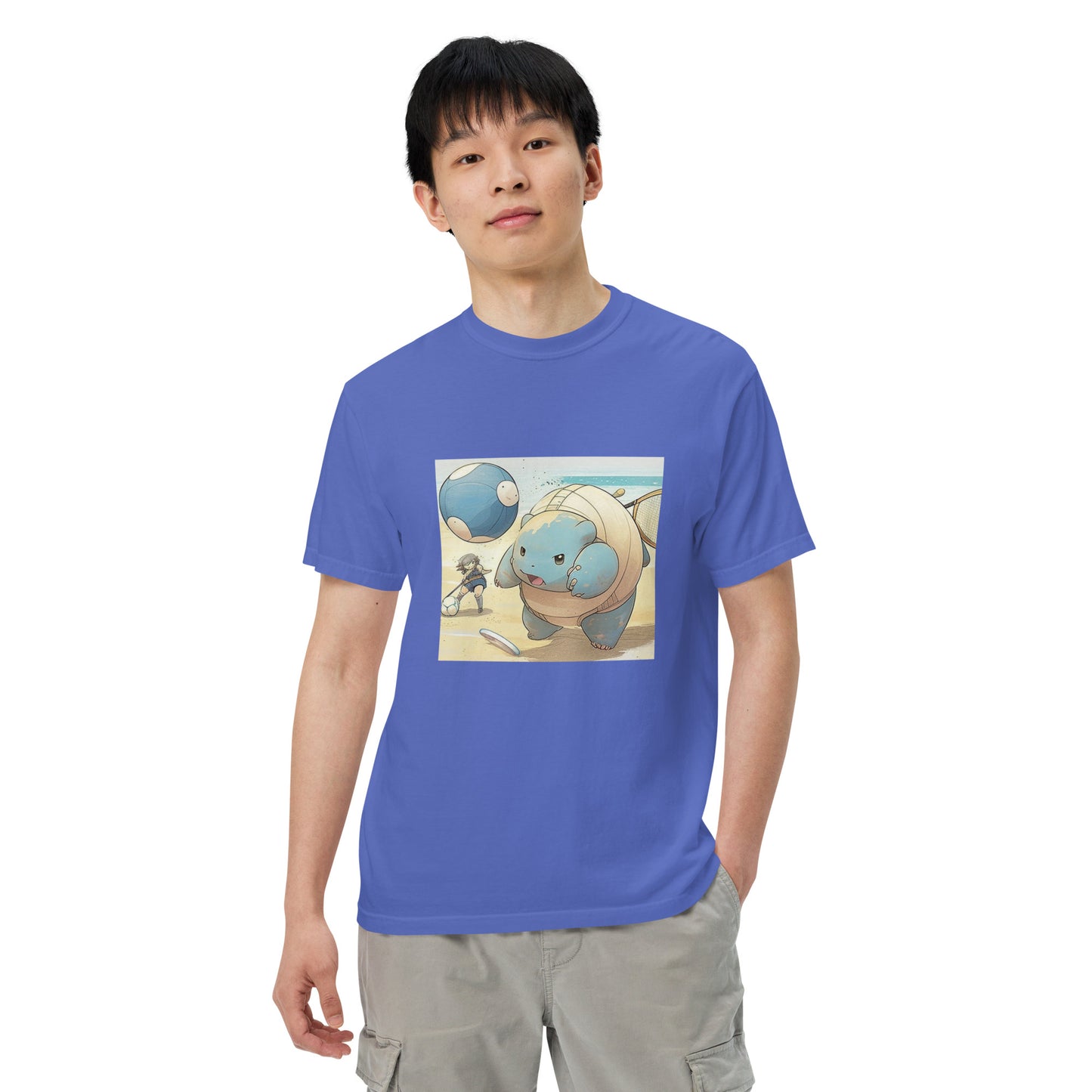 Blastoise at the Beach Men’s garment-dyed heavyweight t-shirt