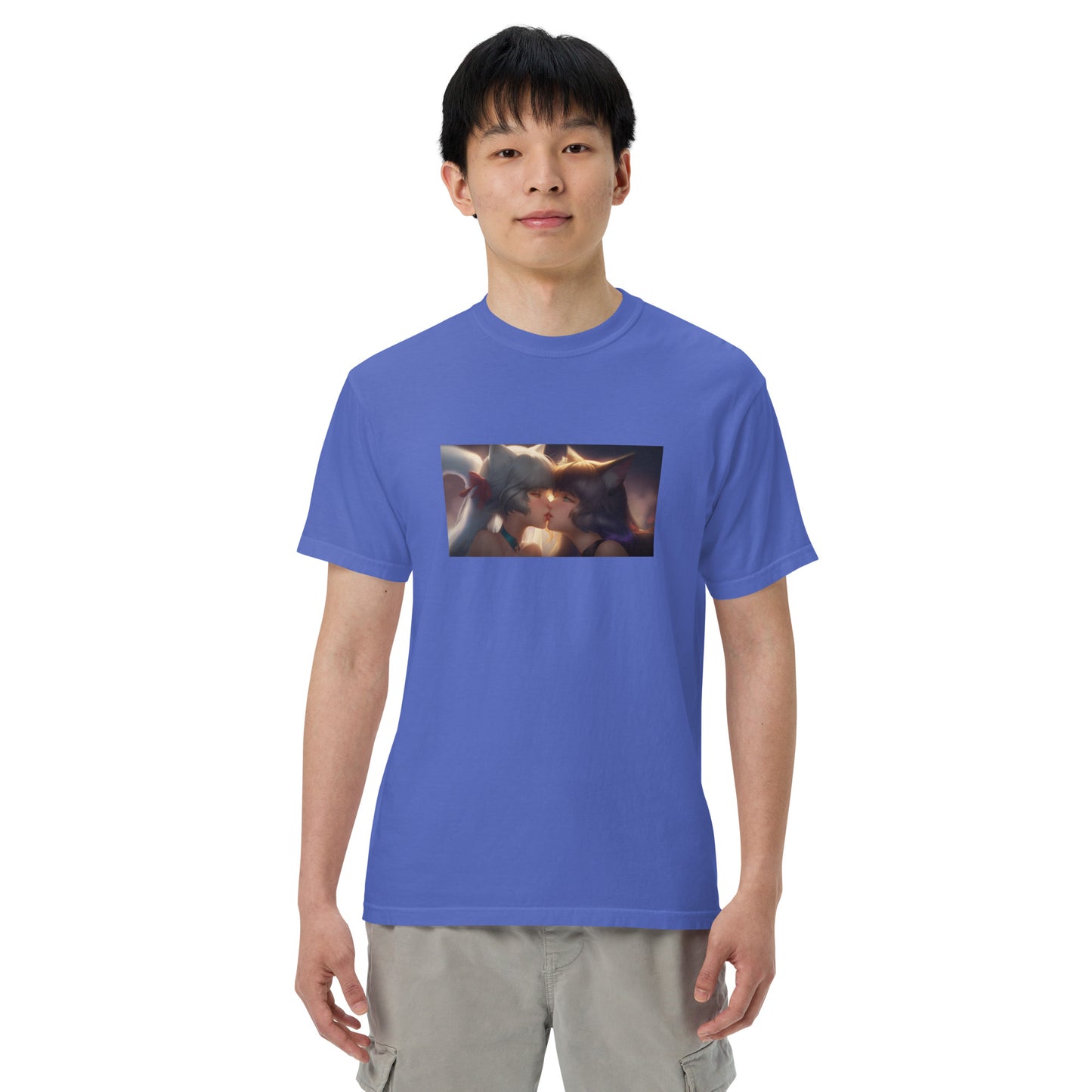 Kitty Waifus Kissing Men ’s garment-dyed heavyweight t-shirt