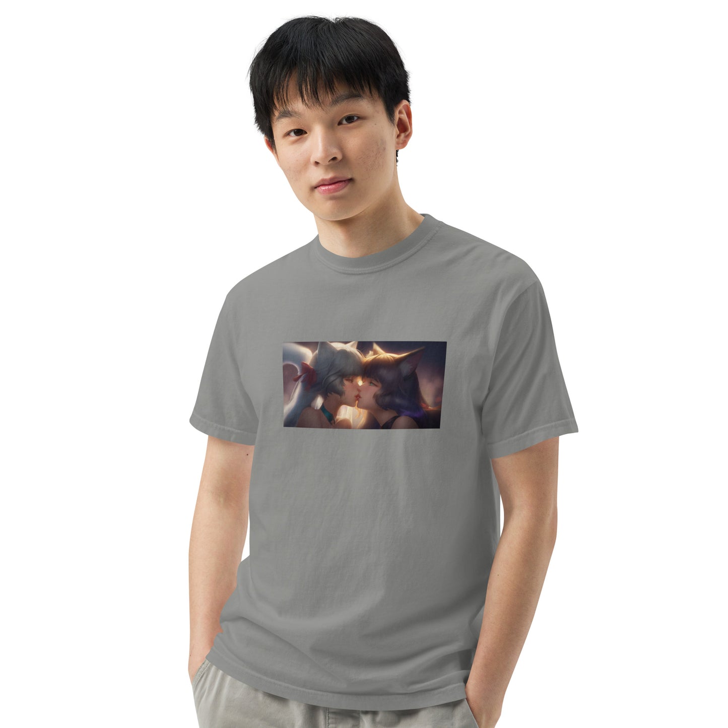 Kitty Waifus Kissing Men ’s garment-dyed heavyweight t-shirt