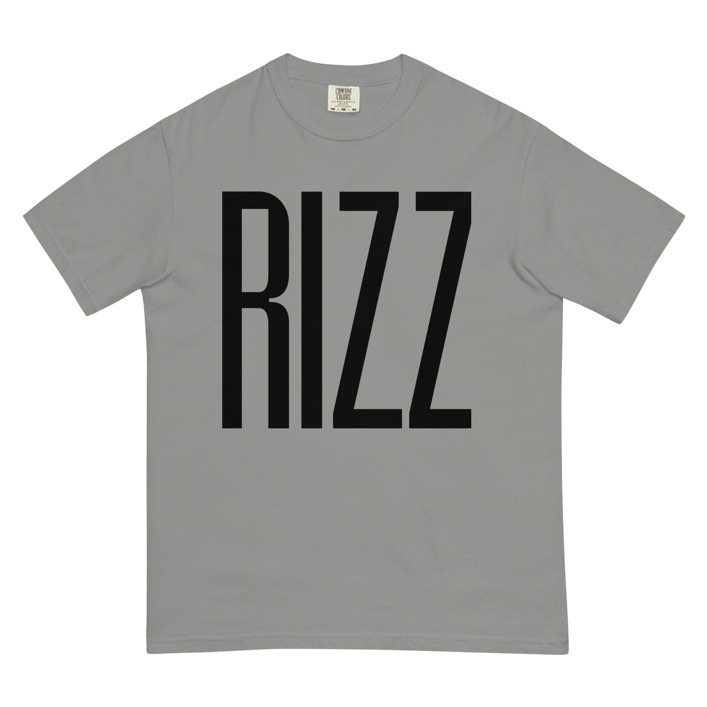 RIZZ Black Lettering Men’s garment-dyed heavyweight t-shirt