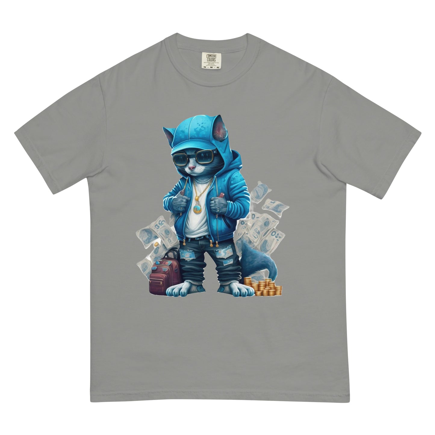 Blue Bands the Cat garment-dyed heavyweight t-shirt