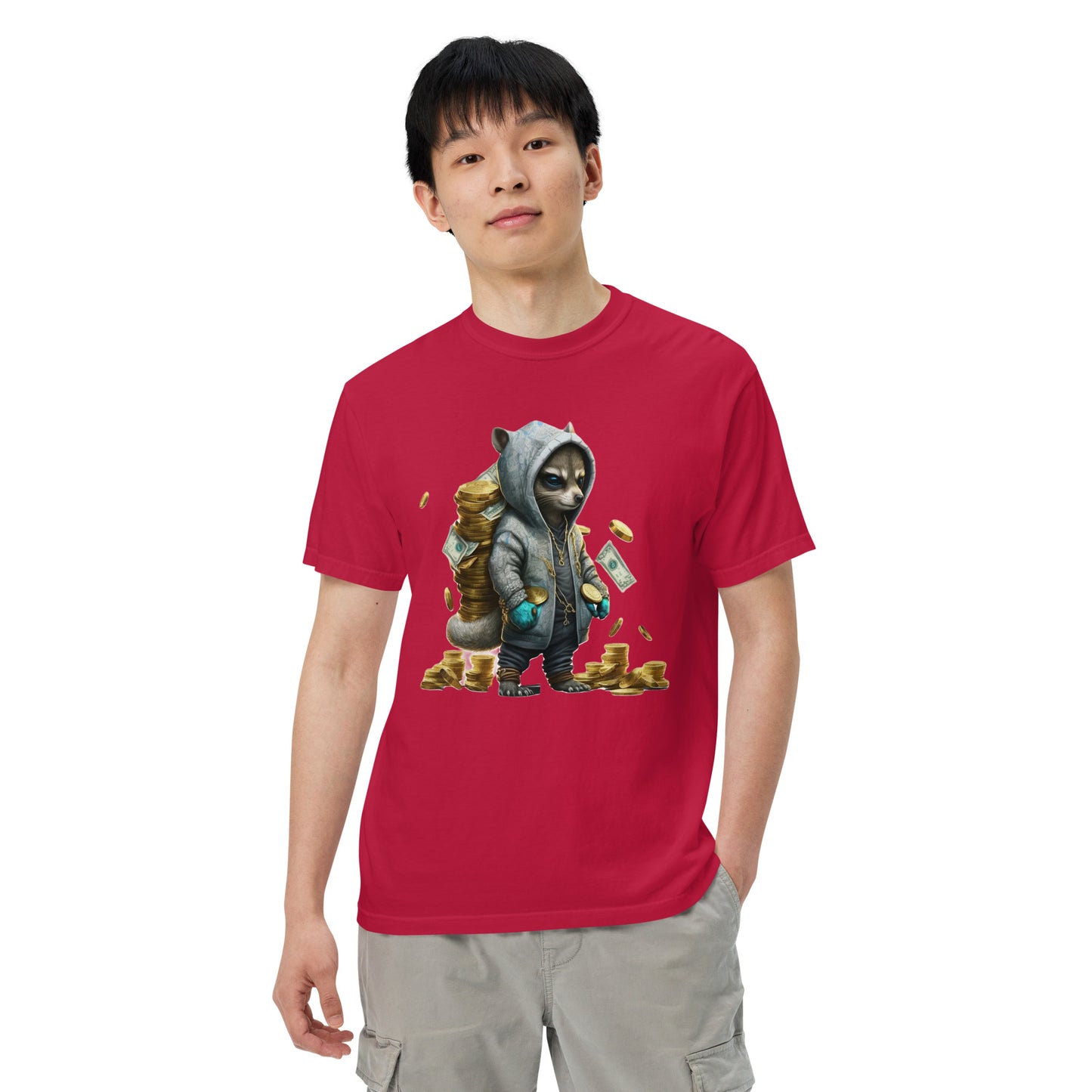 Greedy Raccoon Men’s garment-dyed heavyweight t-shirt