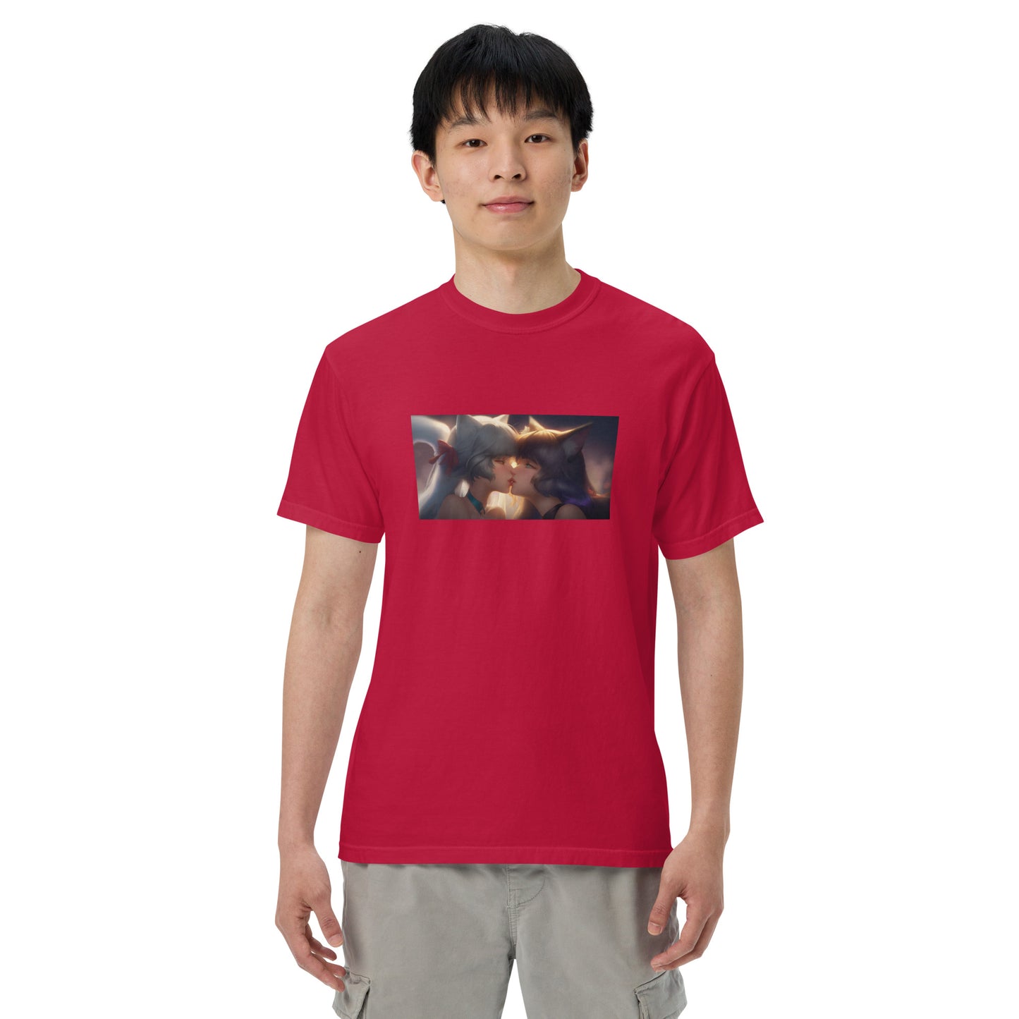 Kitty Waifus Kissing Men ’s garment-dyed heavyweight t-shirt