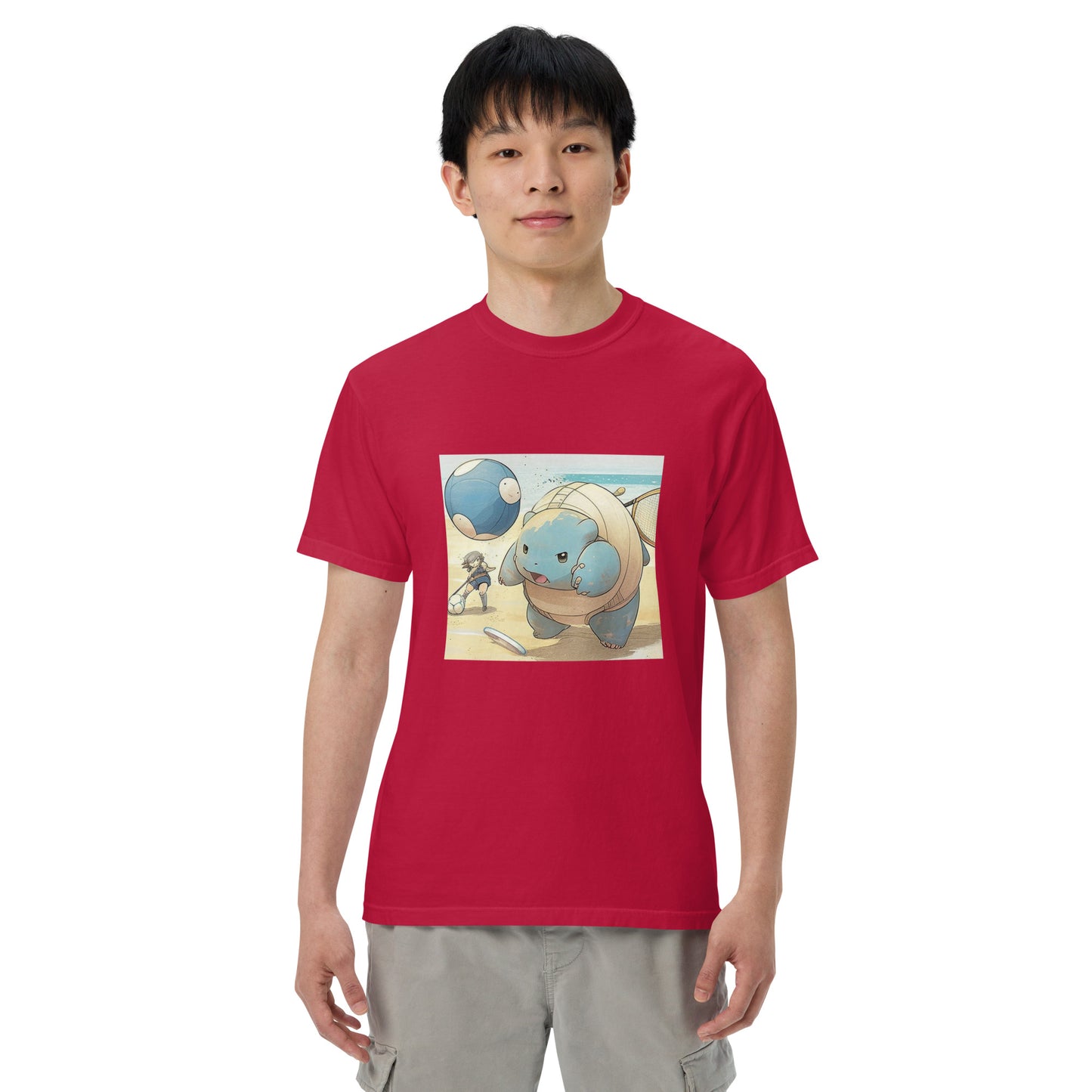 Blastoise at the Beach Men’s garment-dyed heavyweight t-shirt