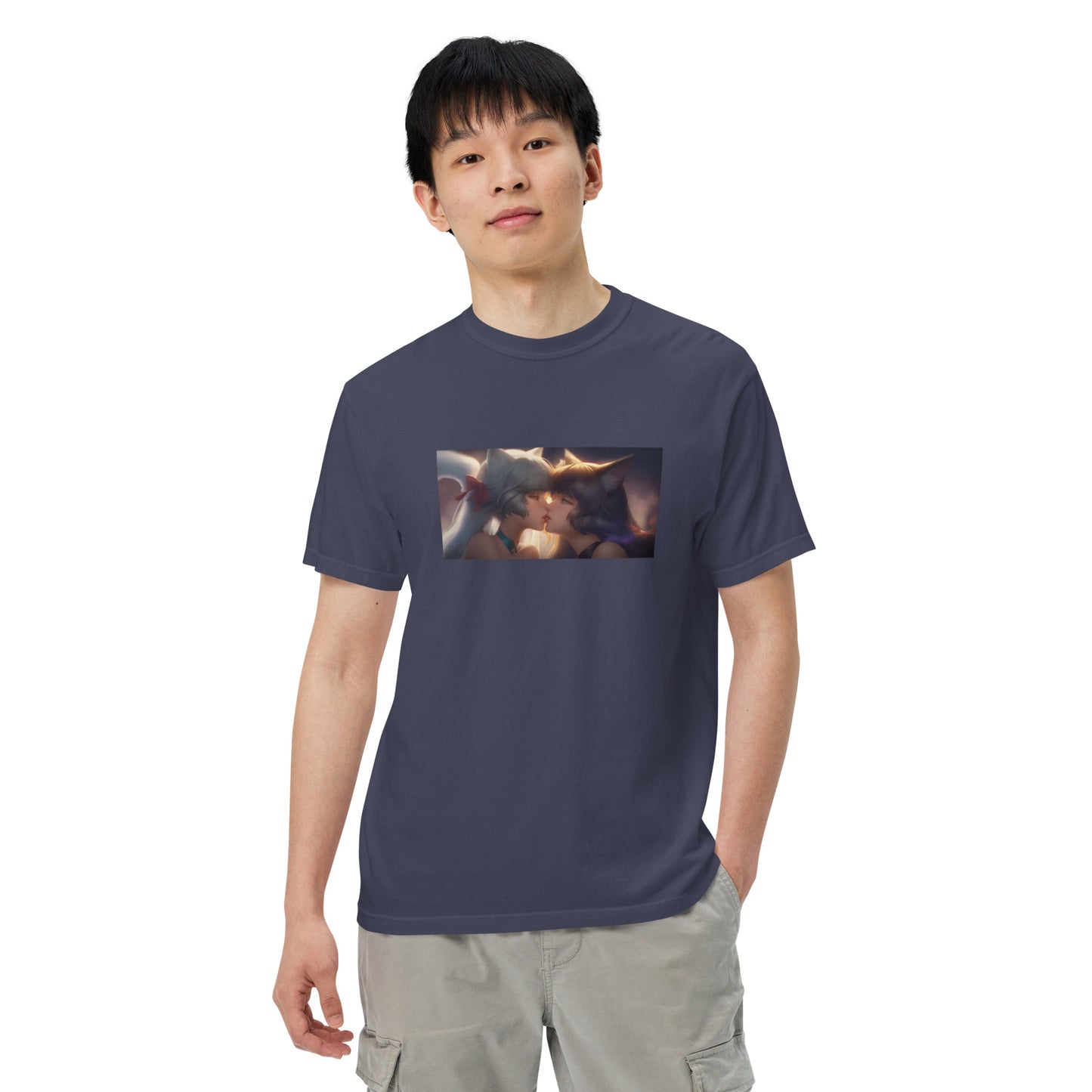 Kitty Waifus Kissing Men ’s garment-dyed heavyweight t-shirt