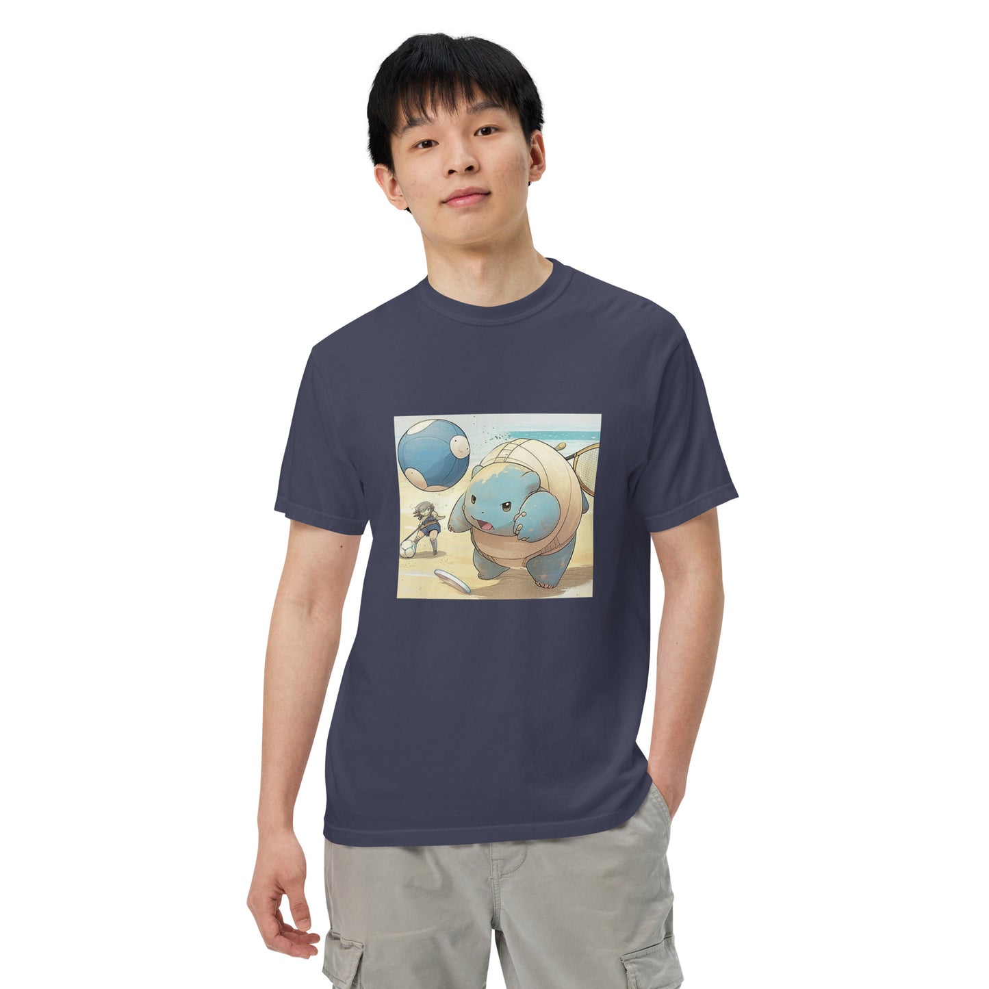 Blastoise at the Beach Men’s garment-dyed heavyweight t-shirt