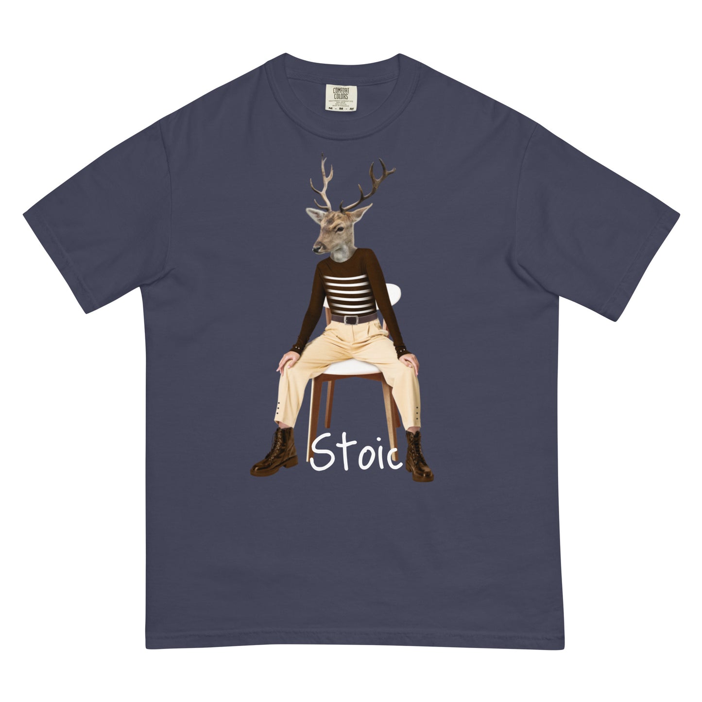 Stoic Weird Human Deer heavyweight t-shirt