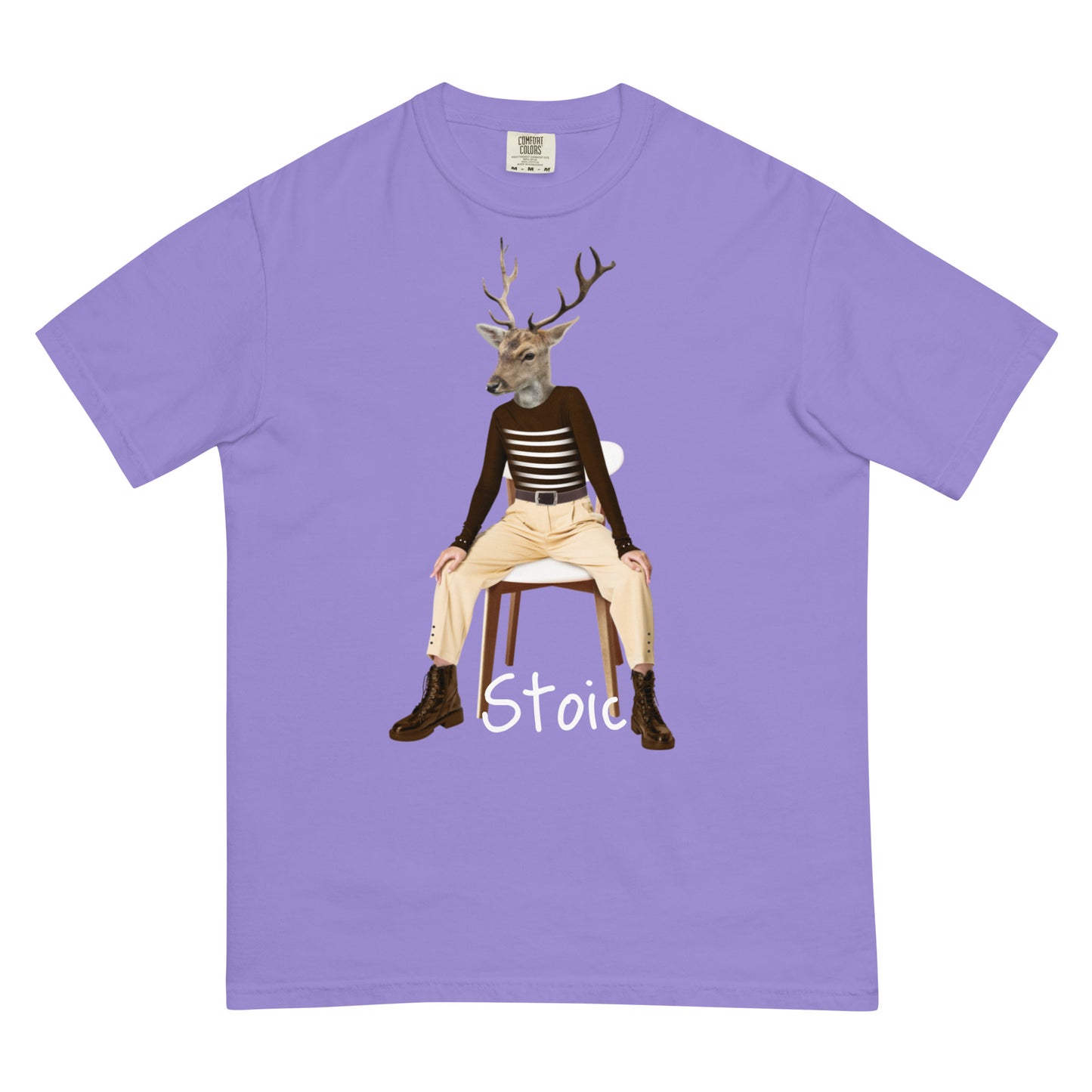 Stoic Weird Human Deer heavyweight t-shirt