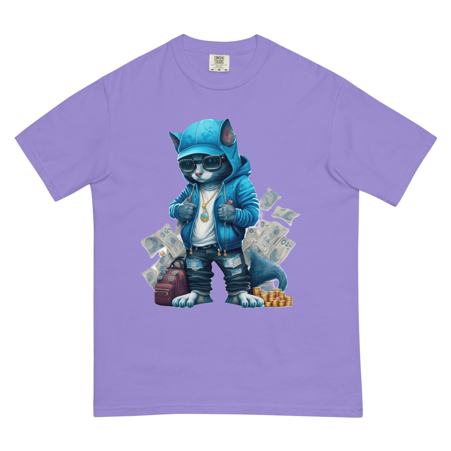 Blue Bands the Cat garment-dyed heavyweight t-shirt