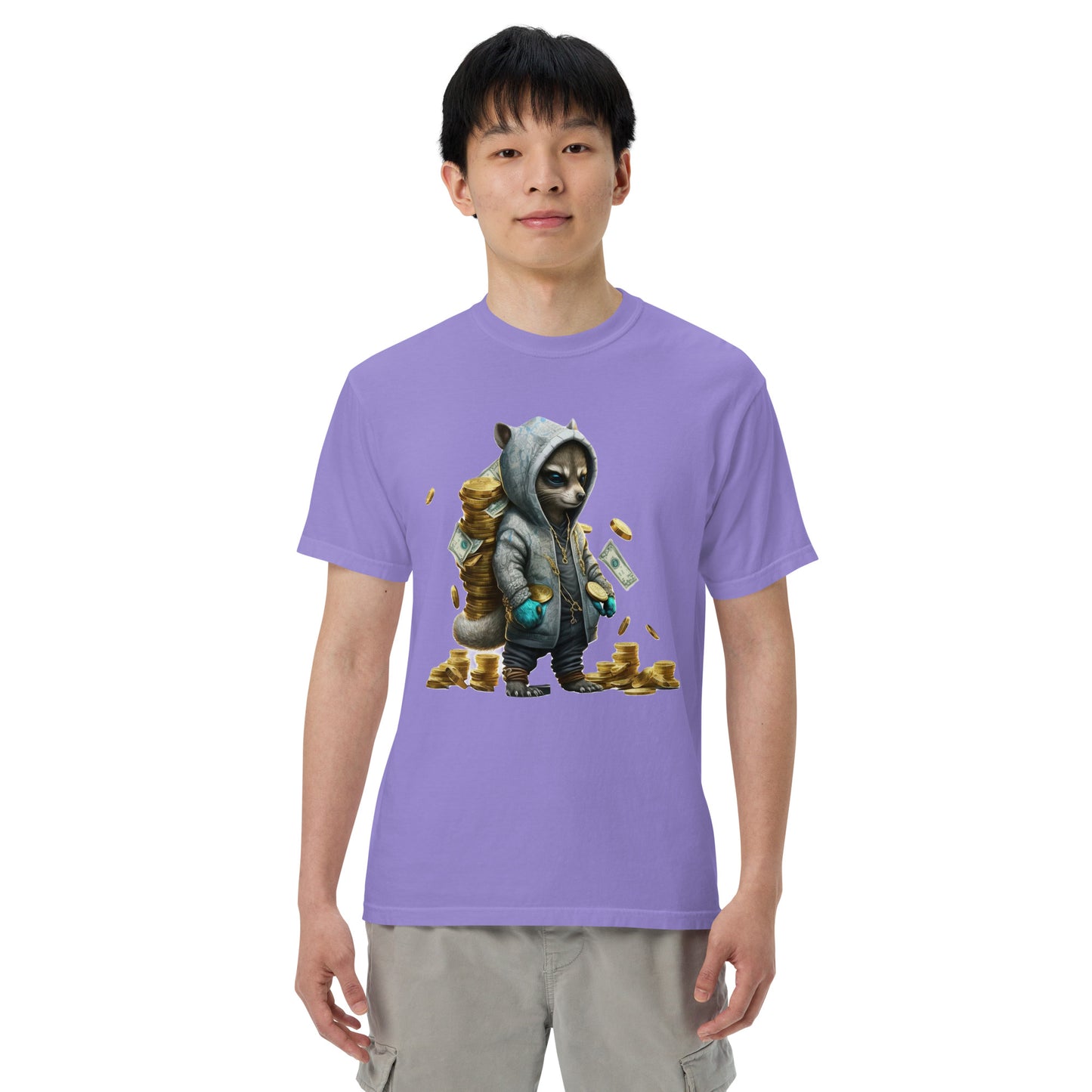 Greedy Raccoon Men’s garment-dyed heavyweight t-shirt