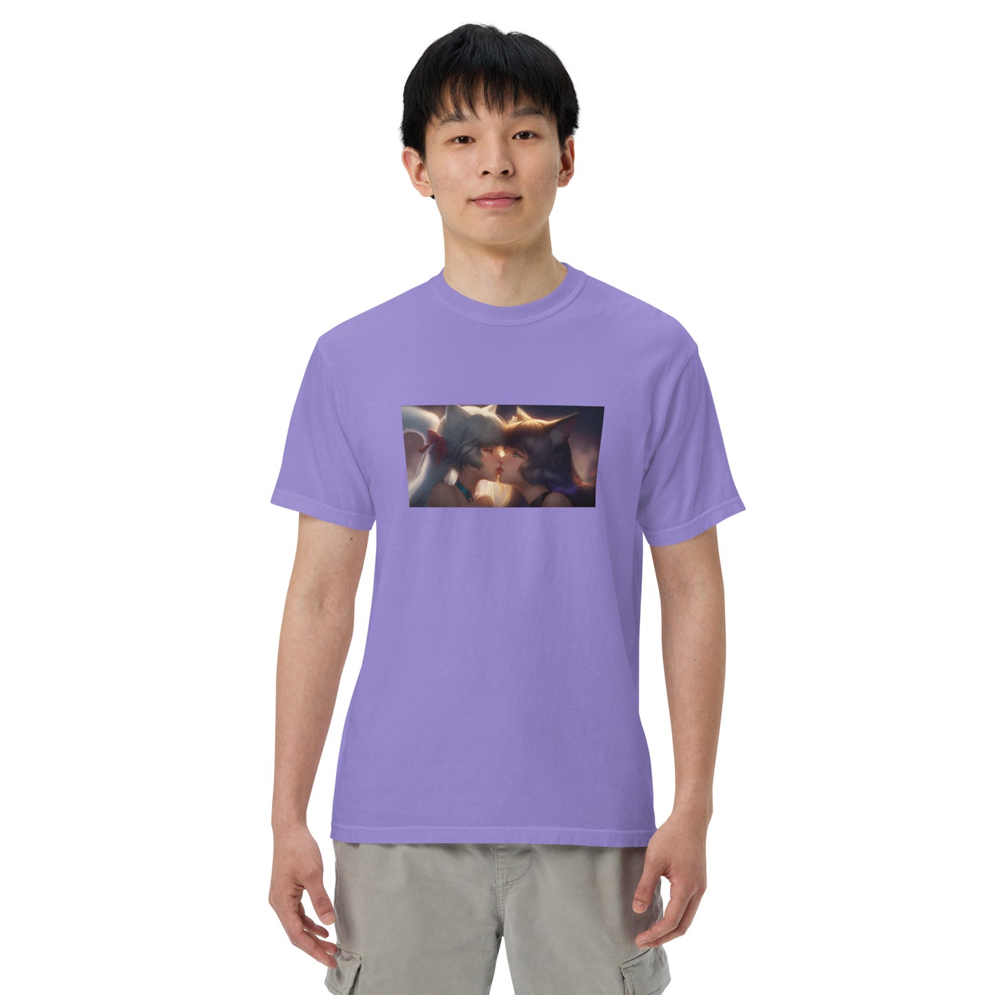 Kitty Waifus Kissing Men ’s garment-dyed heavyweight t-shirt