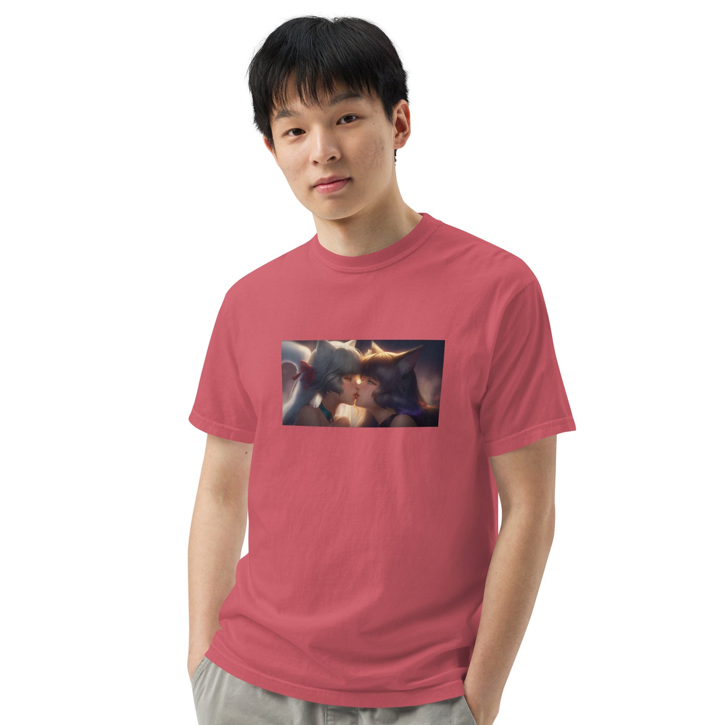 Kitty Waifus Kissing Men ’s garment-dyed heavyweight t-shirt