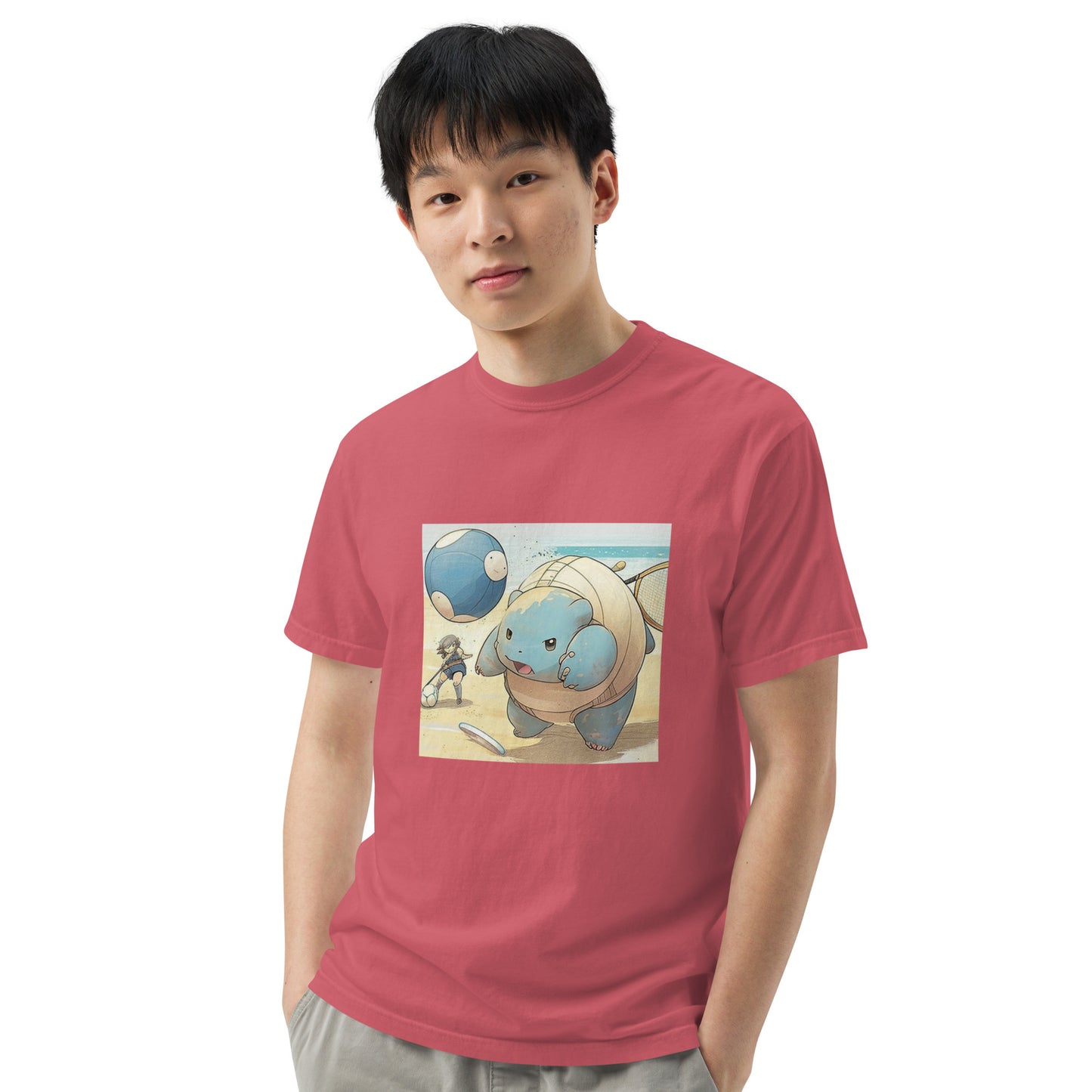 Blastoise at the Beach Men’s garment-dyed heavyweight t-shirt