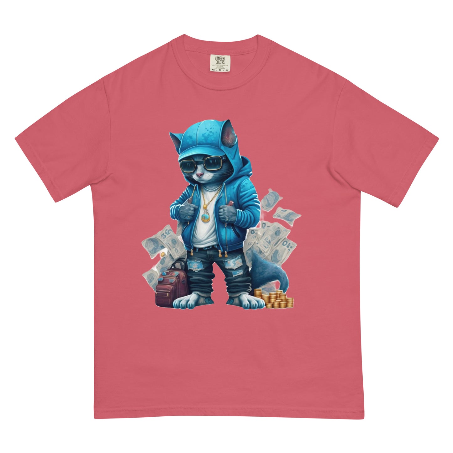 Blue Bands the Cat garment-dyed heavyweight t-shirt